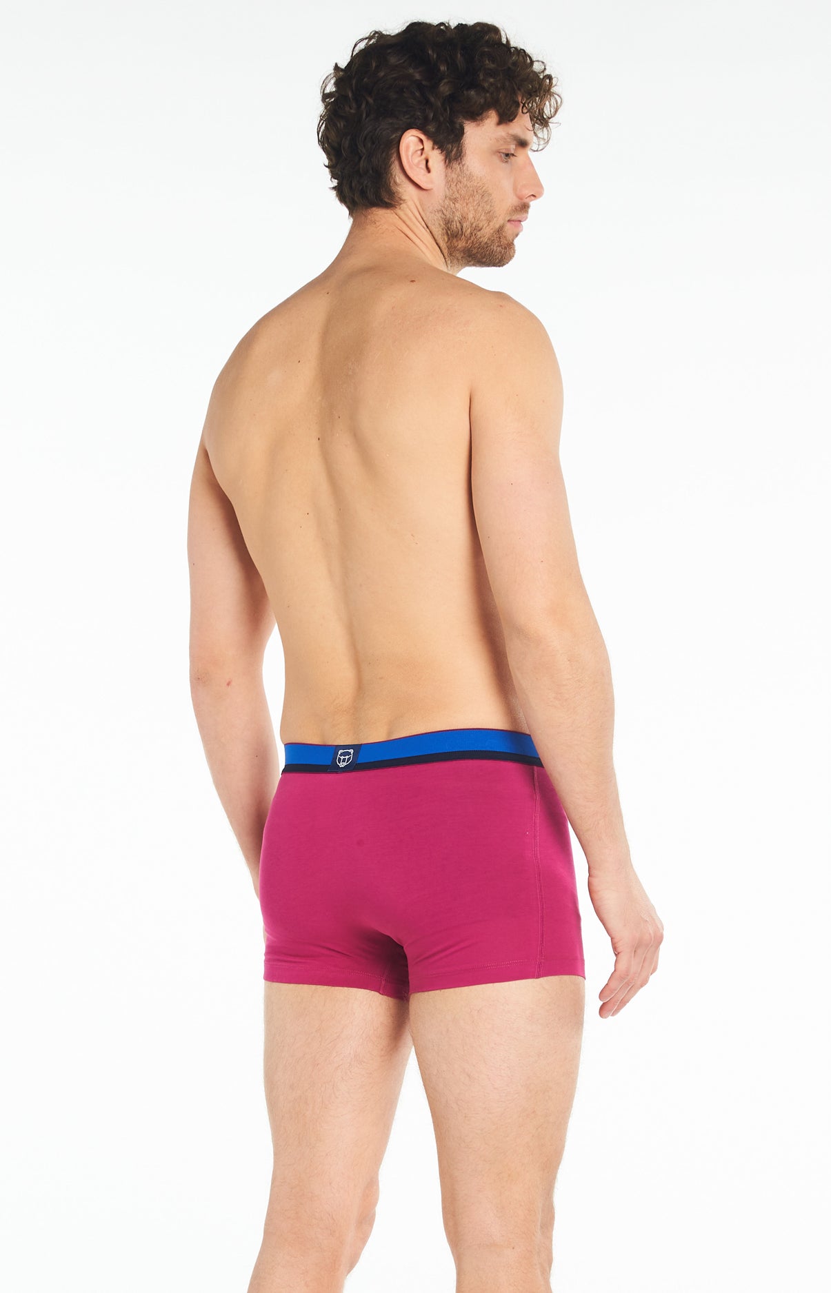 Boxer Slippé Homme Uni Rose 5