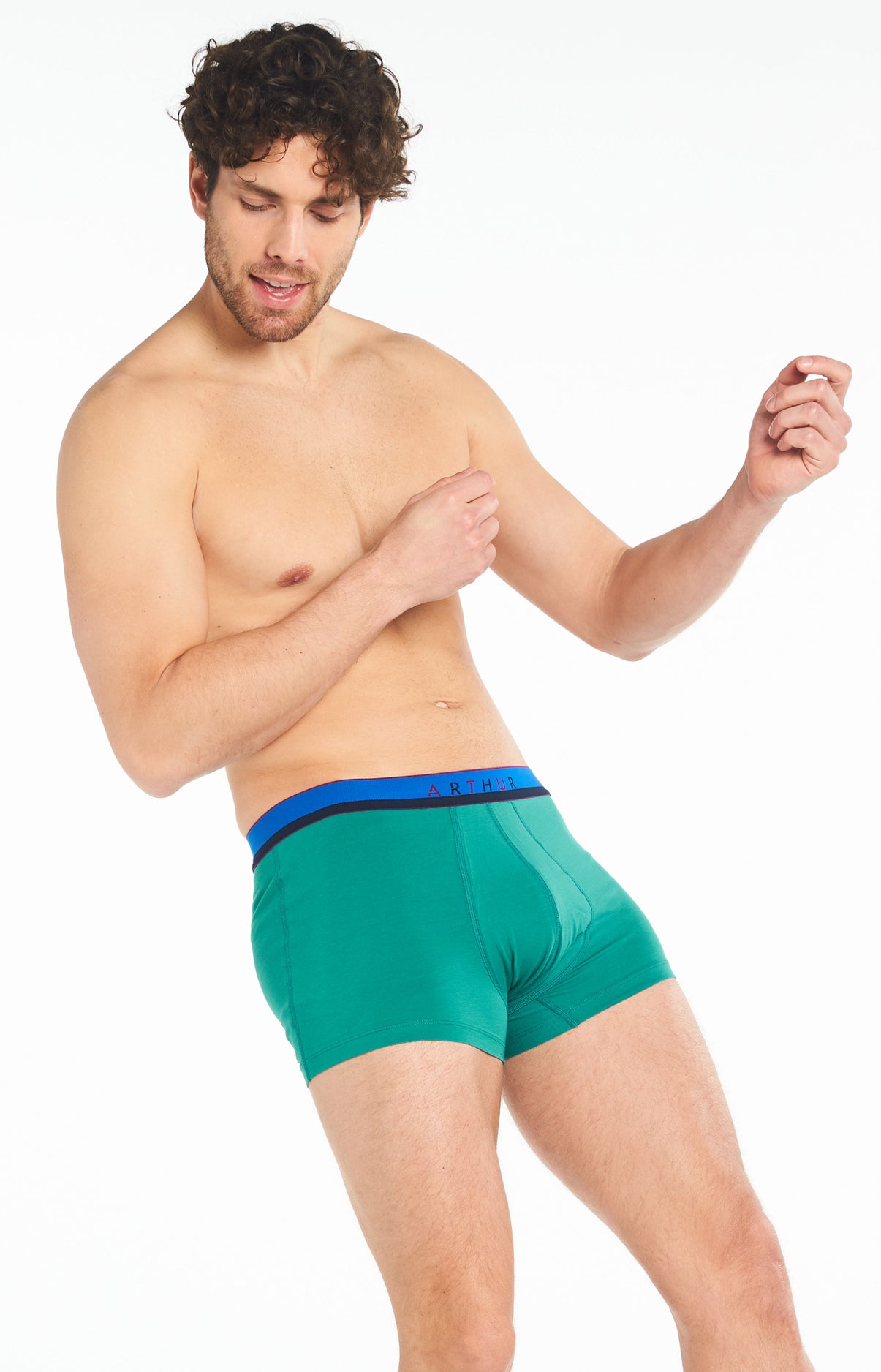 Boxer Slippé Homme Uni Rose 14