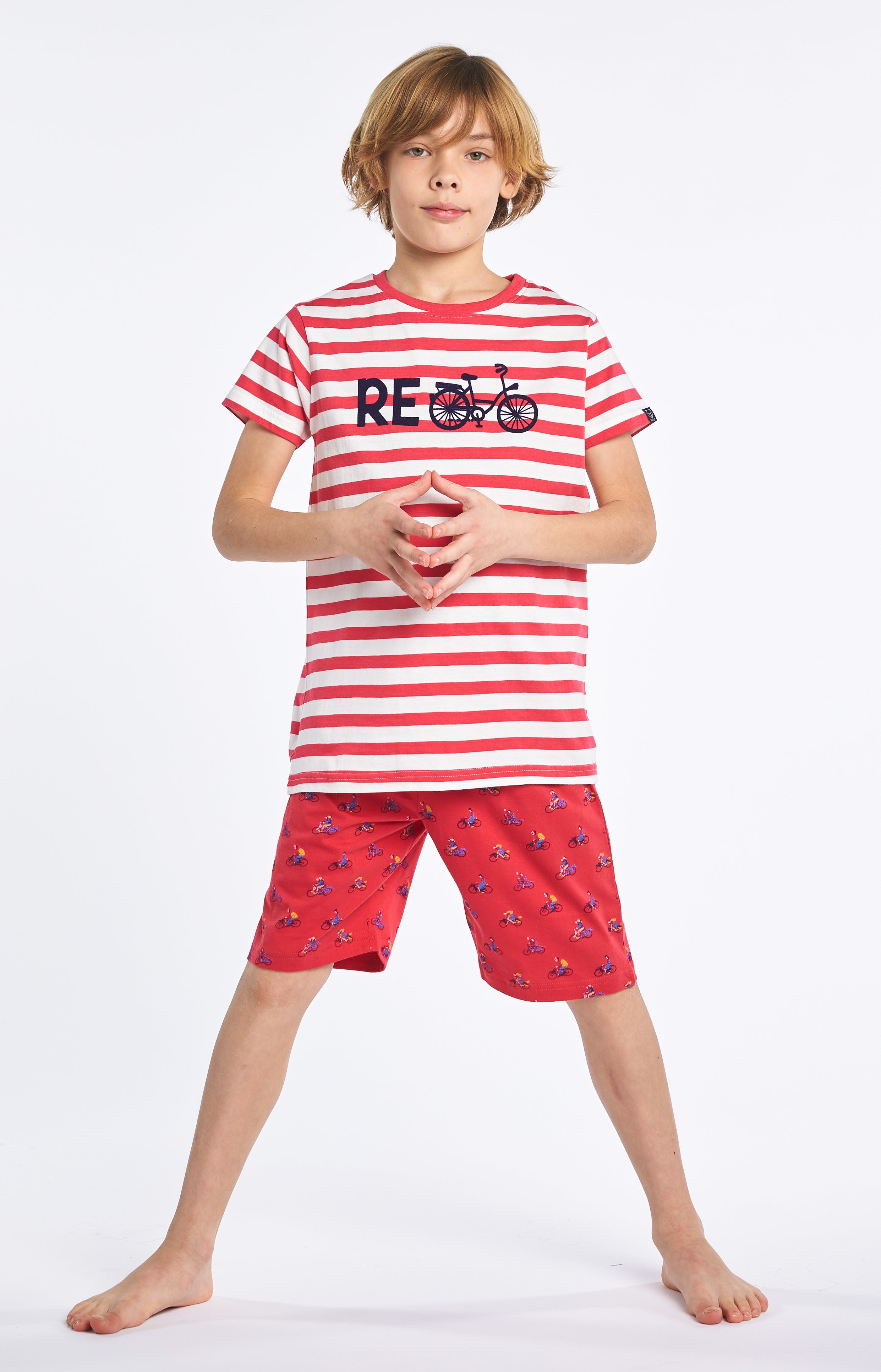 Pyjama court Enfant Recycle Rouge 7