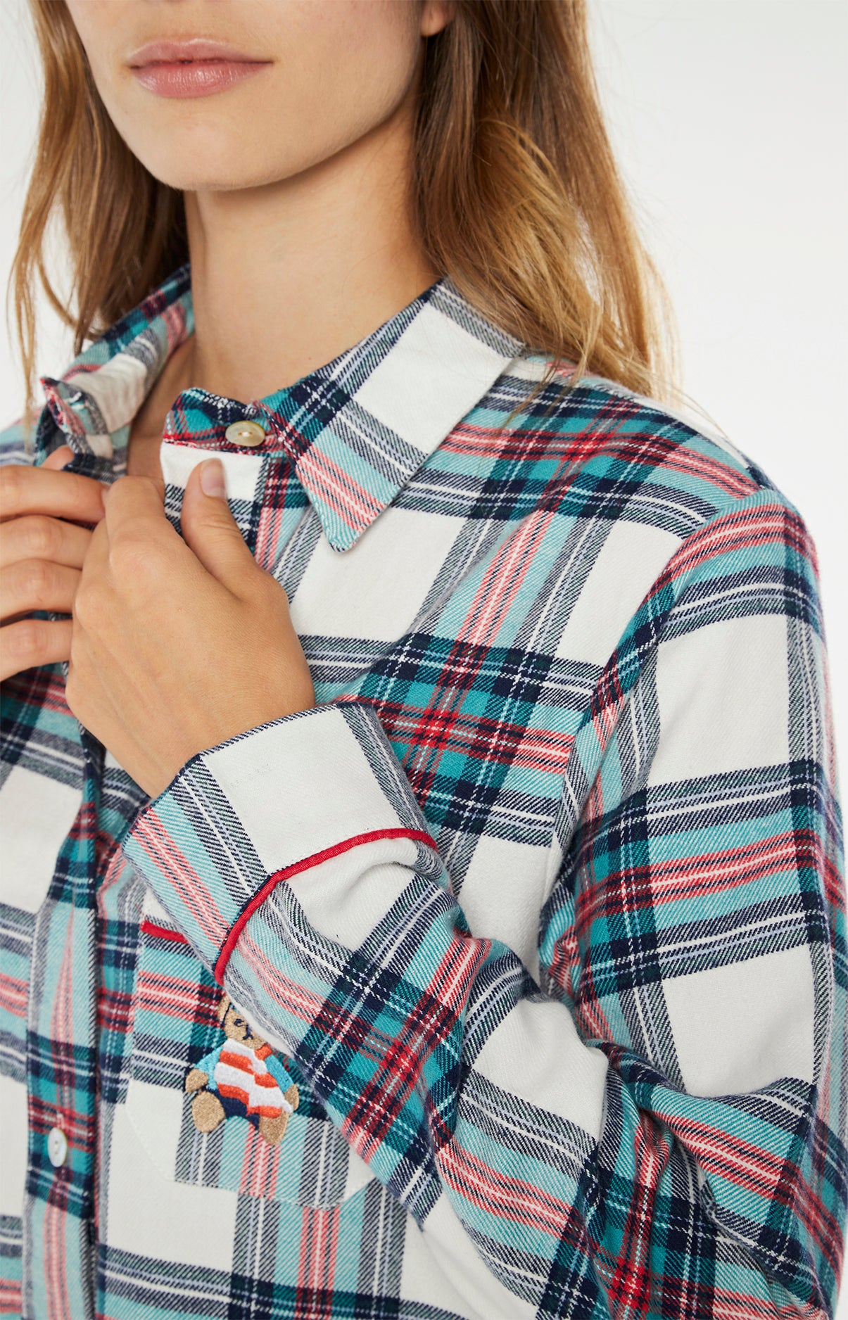 Chemise de nuit Grand-Père Femme Logan Neige Blanc et Ivoire 5