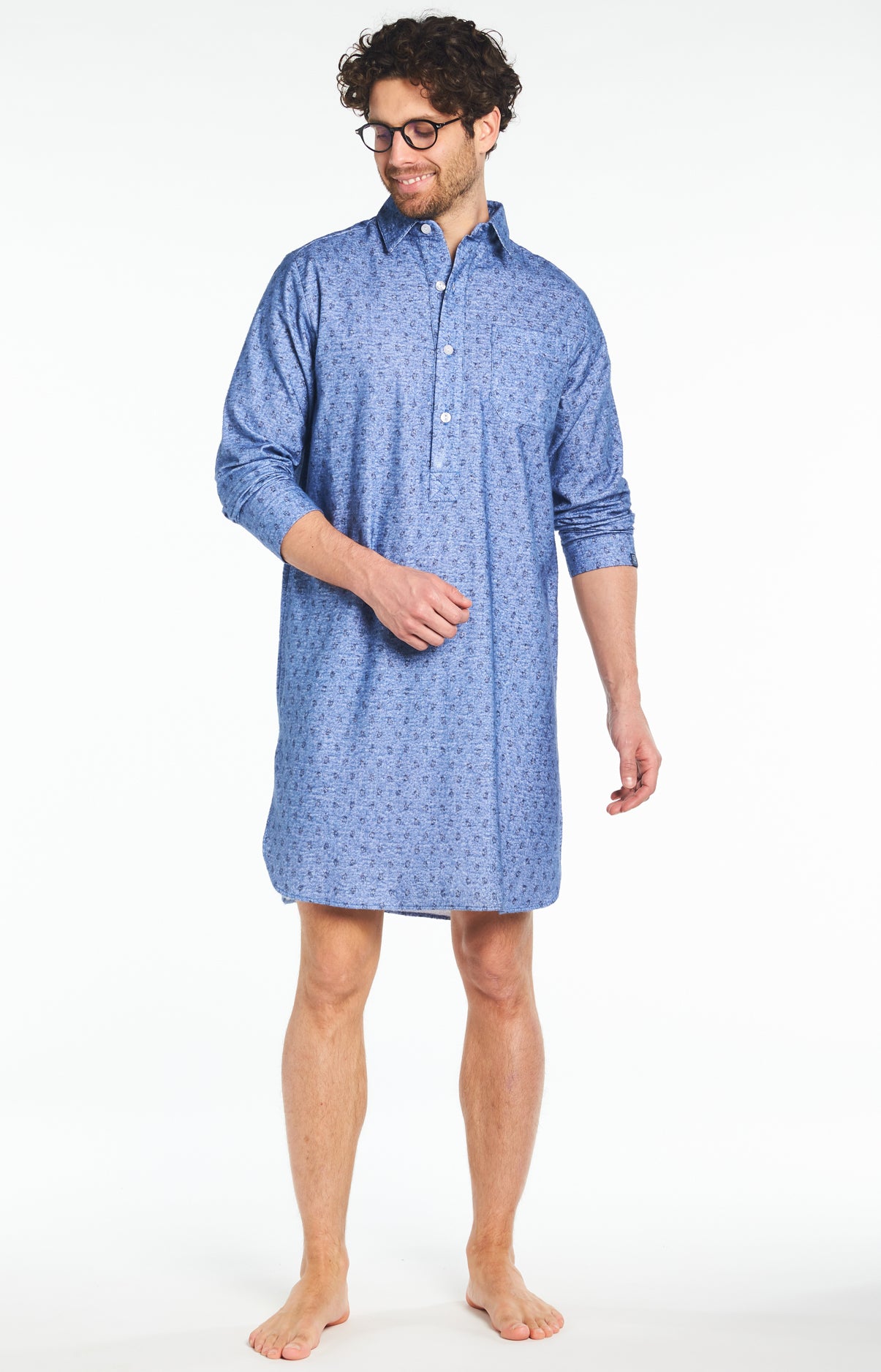 Chemise de nuit Grand-Père Homme Clock Bleu 6