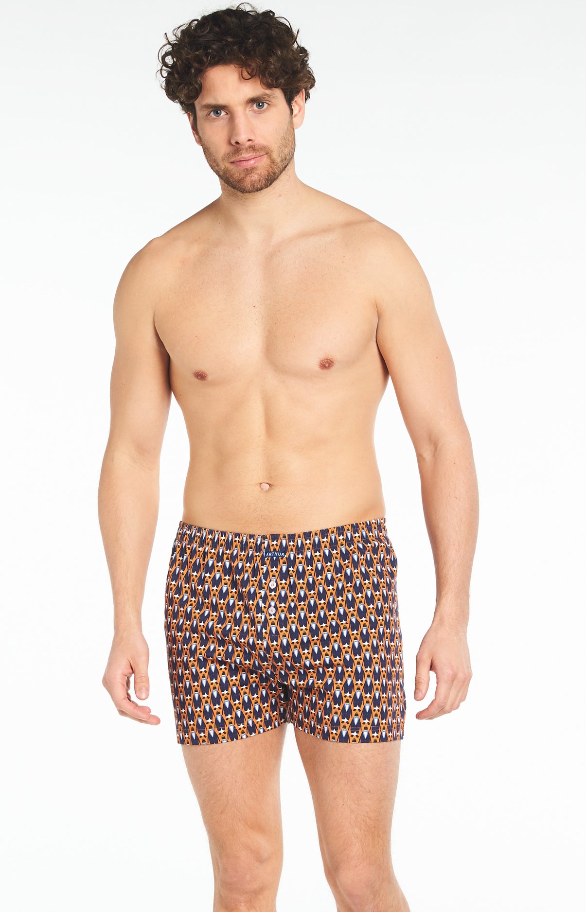 Caleçon de Nuit Homme Tenue de Soirée Orange 2