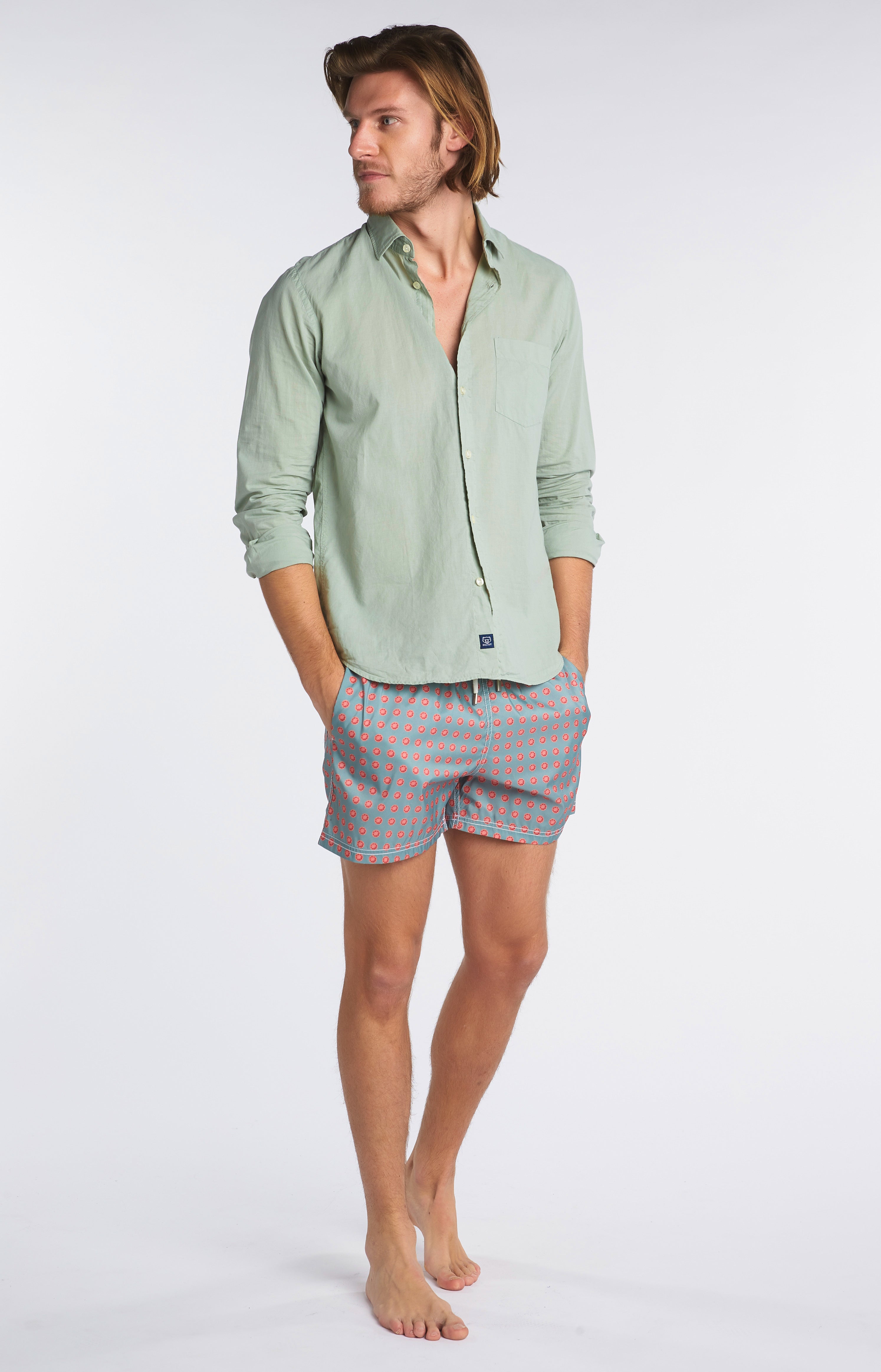 Chemise unie Homme Vert 2