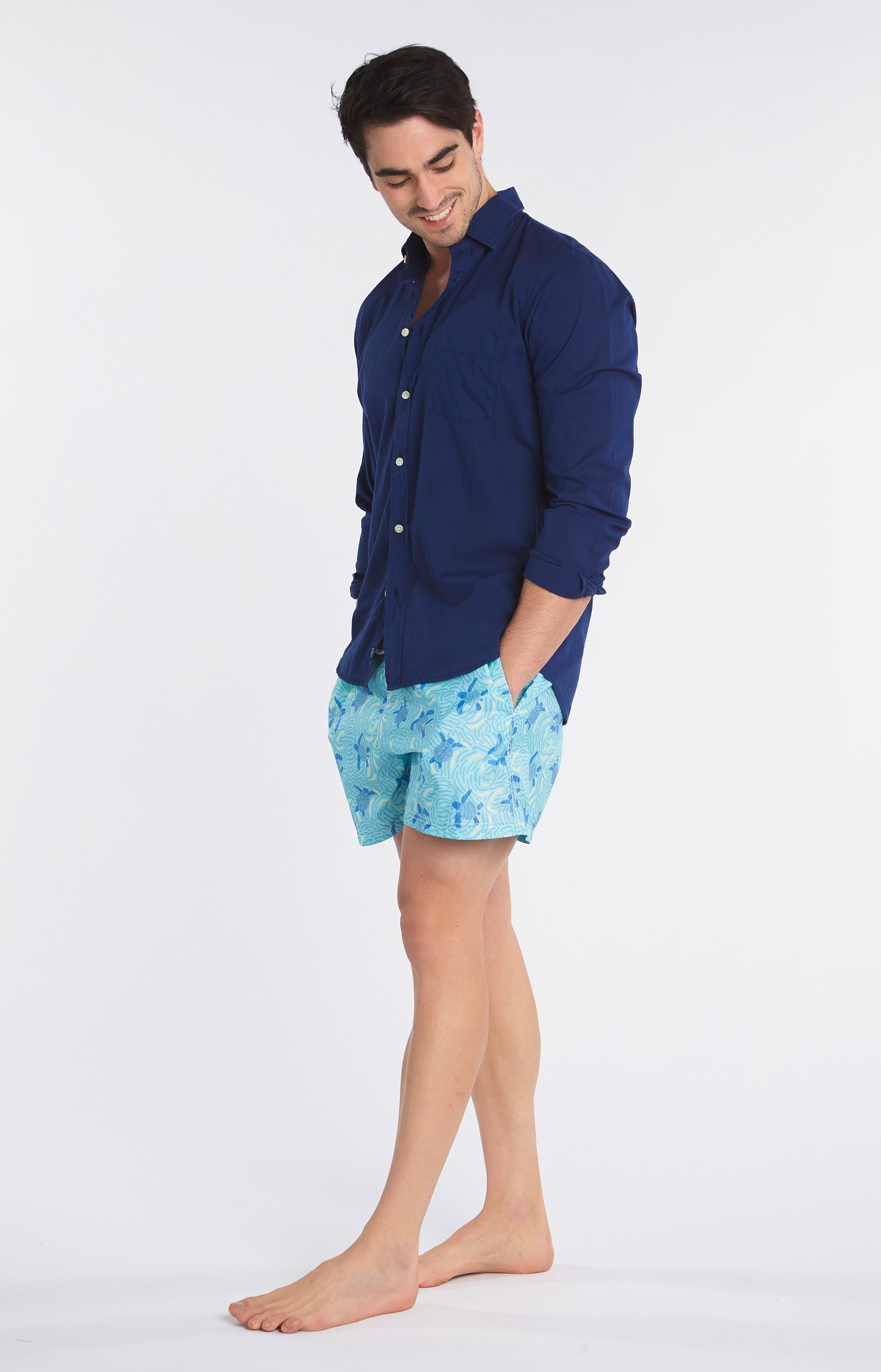 Chemise unie Homme Vert 11