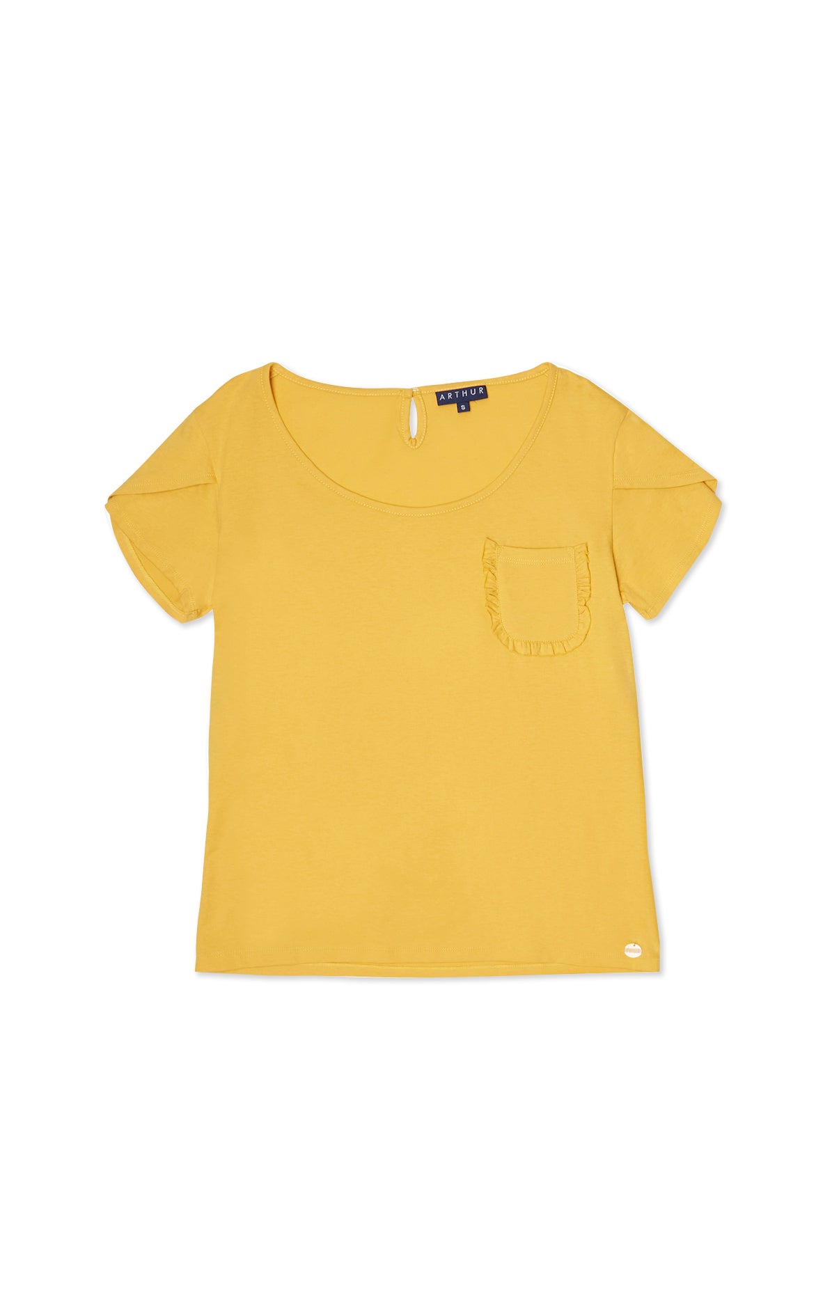 Tee-shirt uni Femme Jaune 5