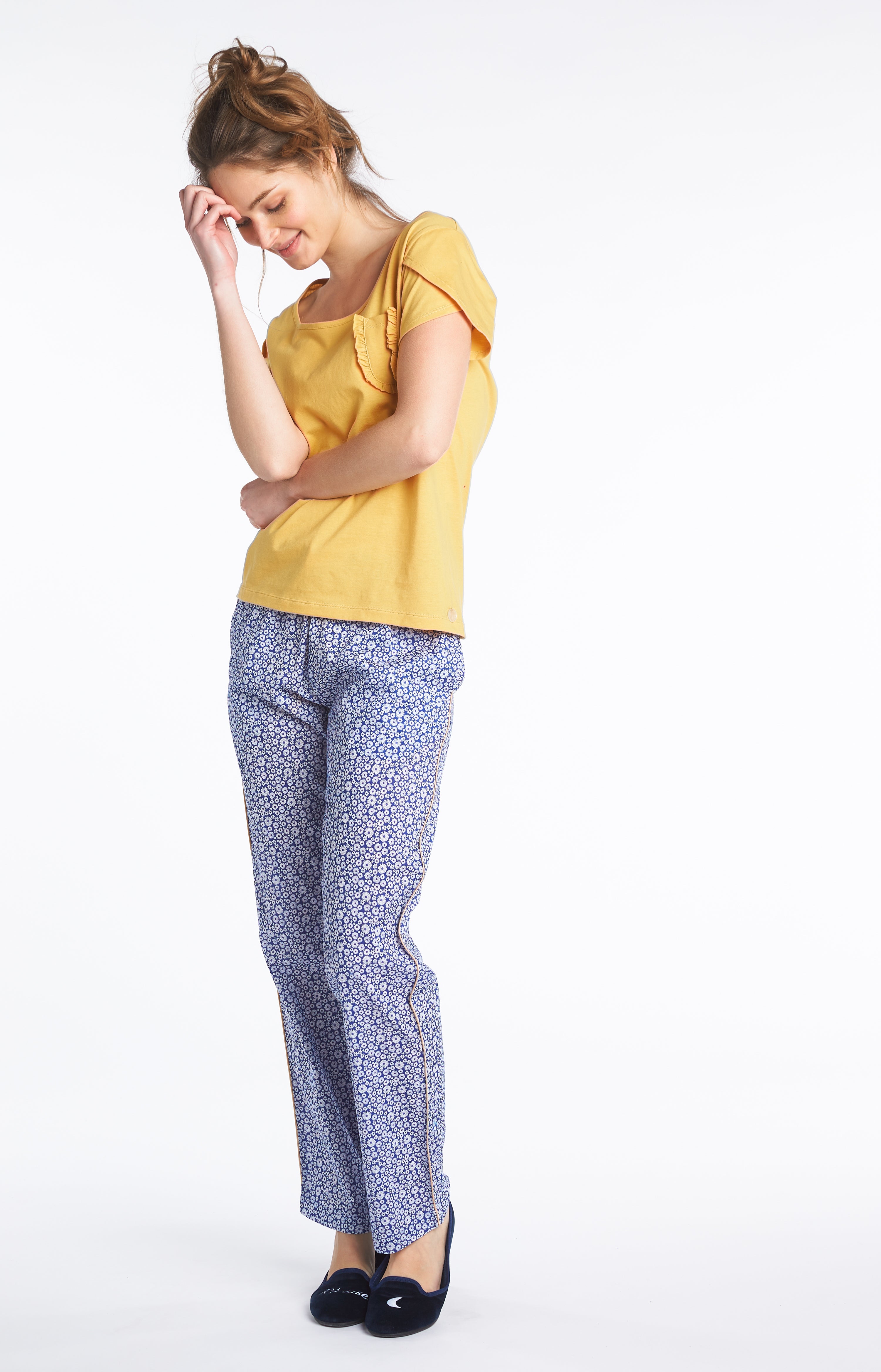Tee-shirt uni Femme Jaune 4