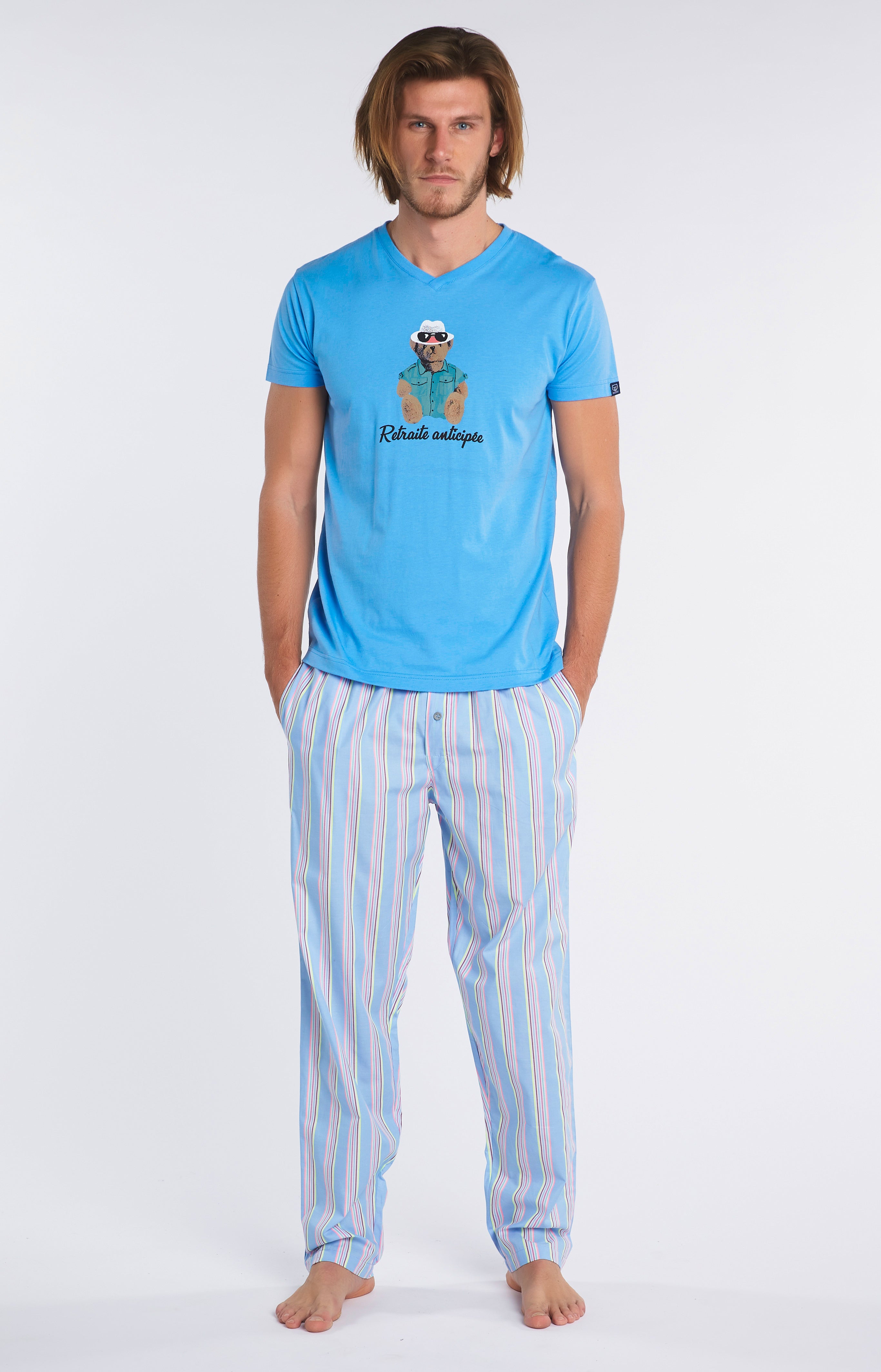 Pyjama long Teddy Homme Bleu 4