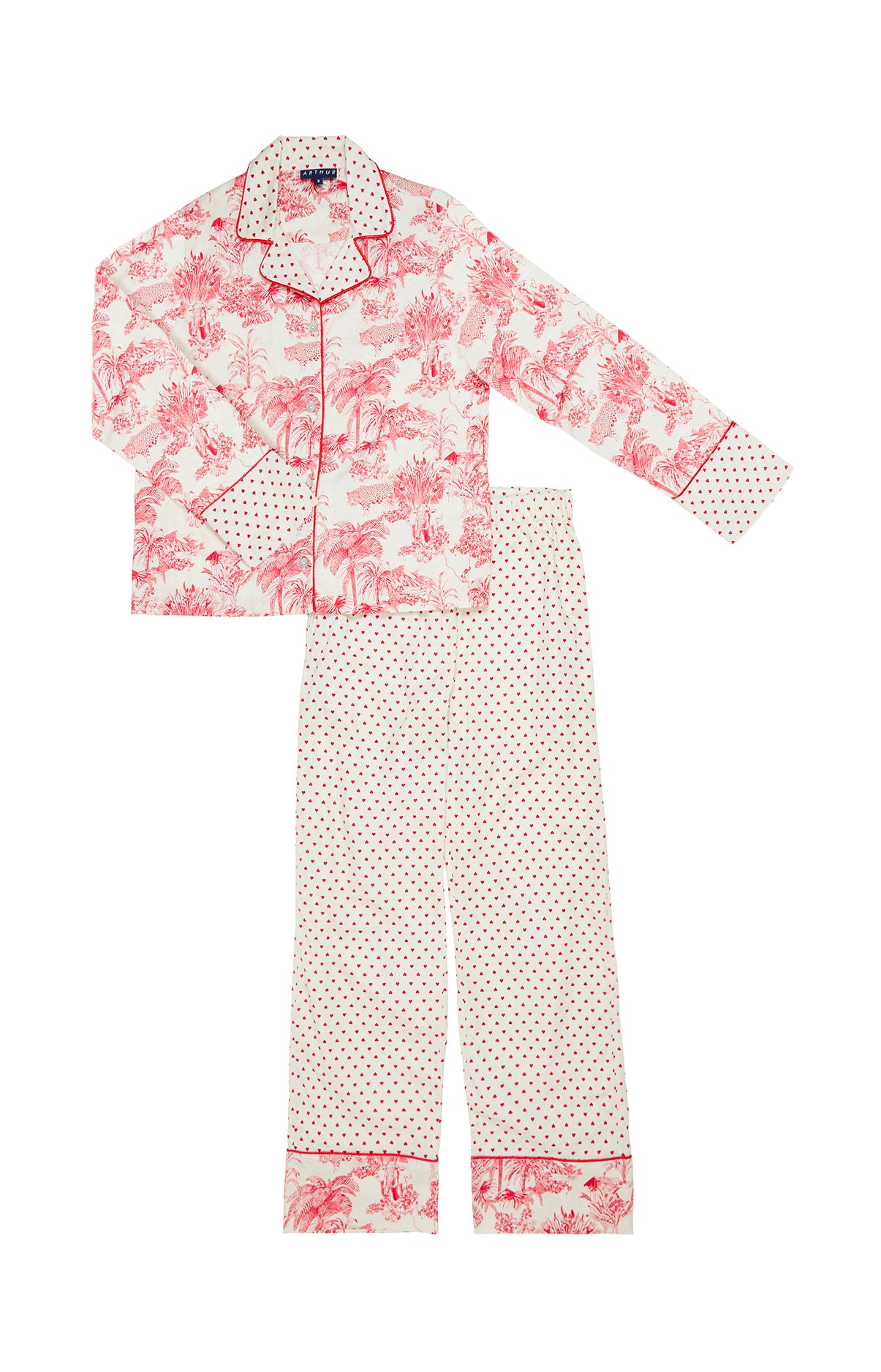 Pyjama long Enfant boutonné Jouy Gris 8