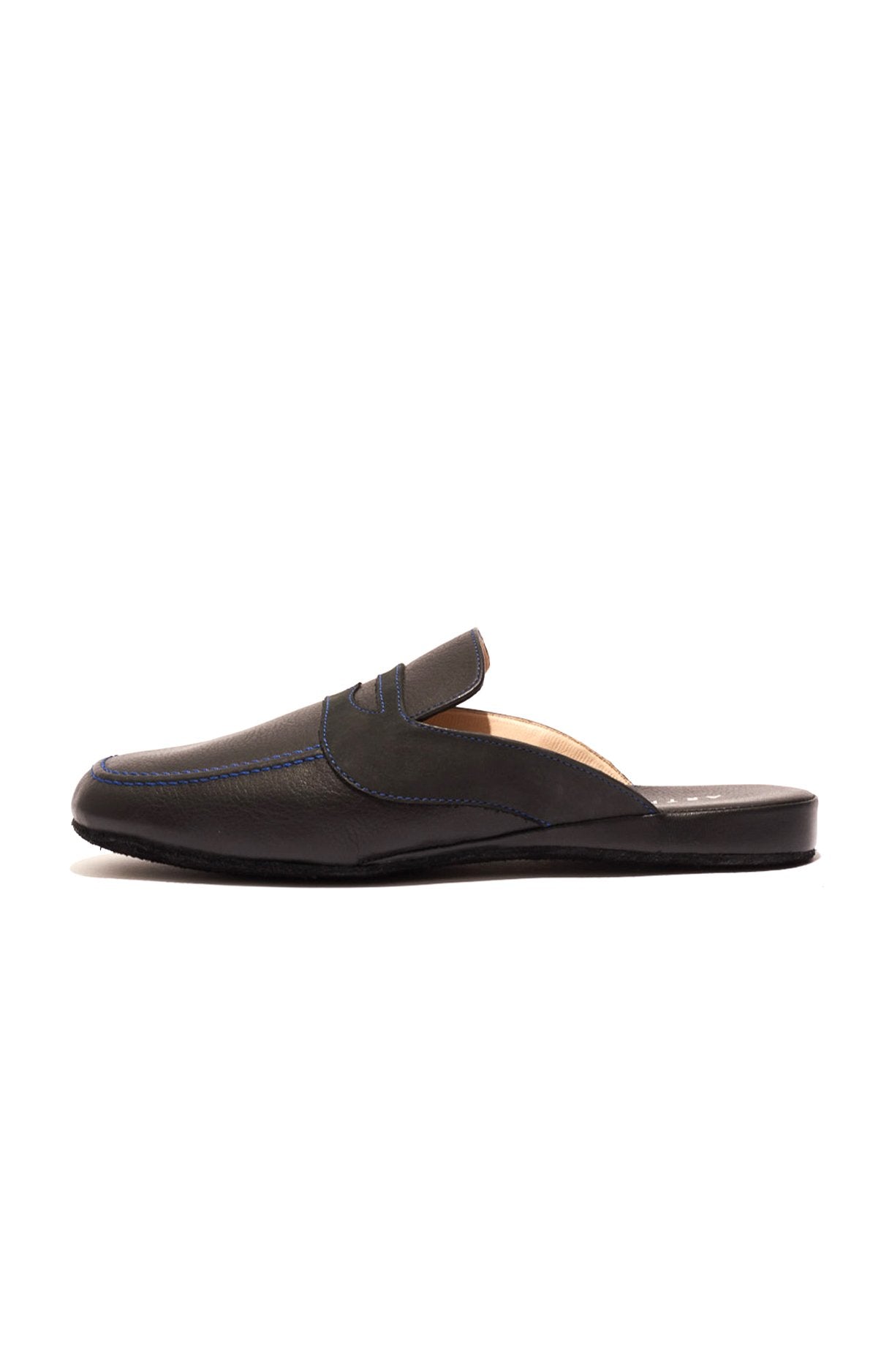 Chaussons Homme Cuir Tradi Noir 1