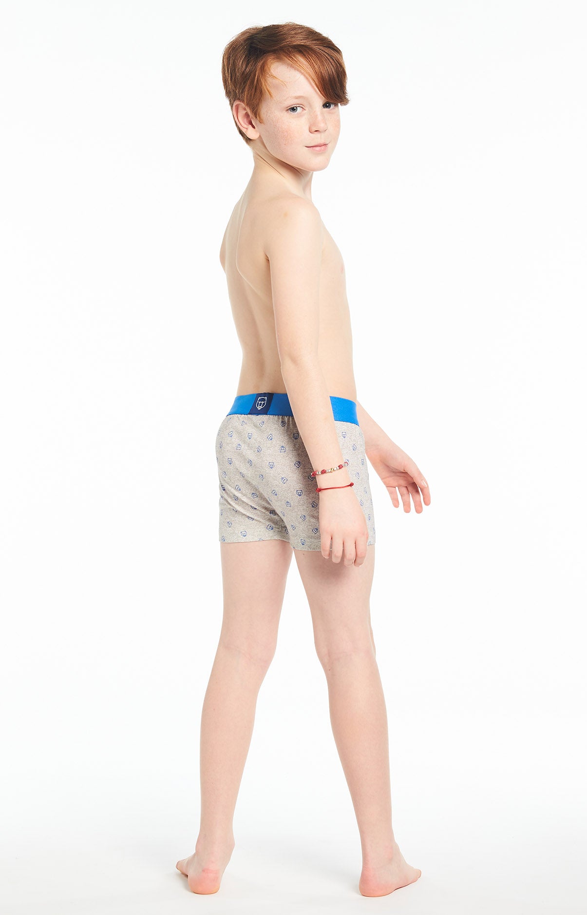 Boxer Enfant Logo Gris 4