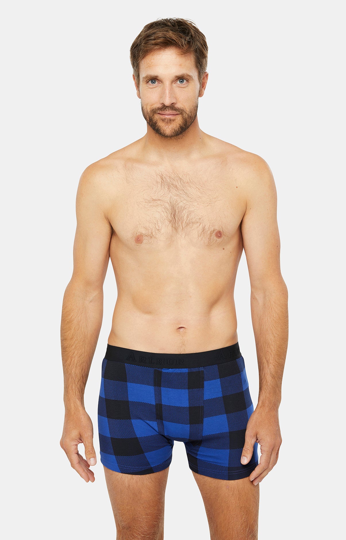 Boxer Homme Big vichy Marine 1