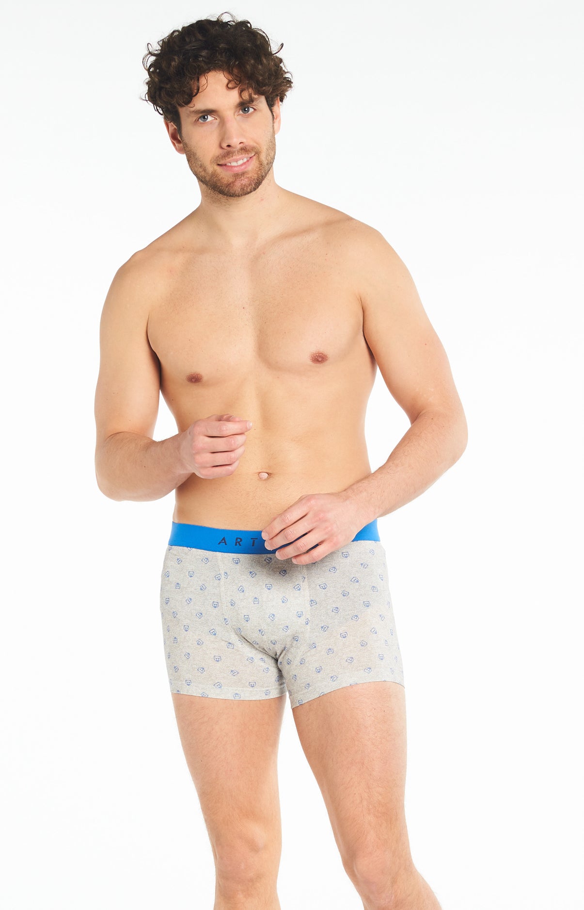 Boxer Homme Logo Gris 4
