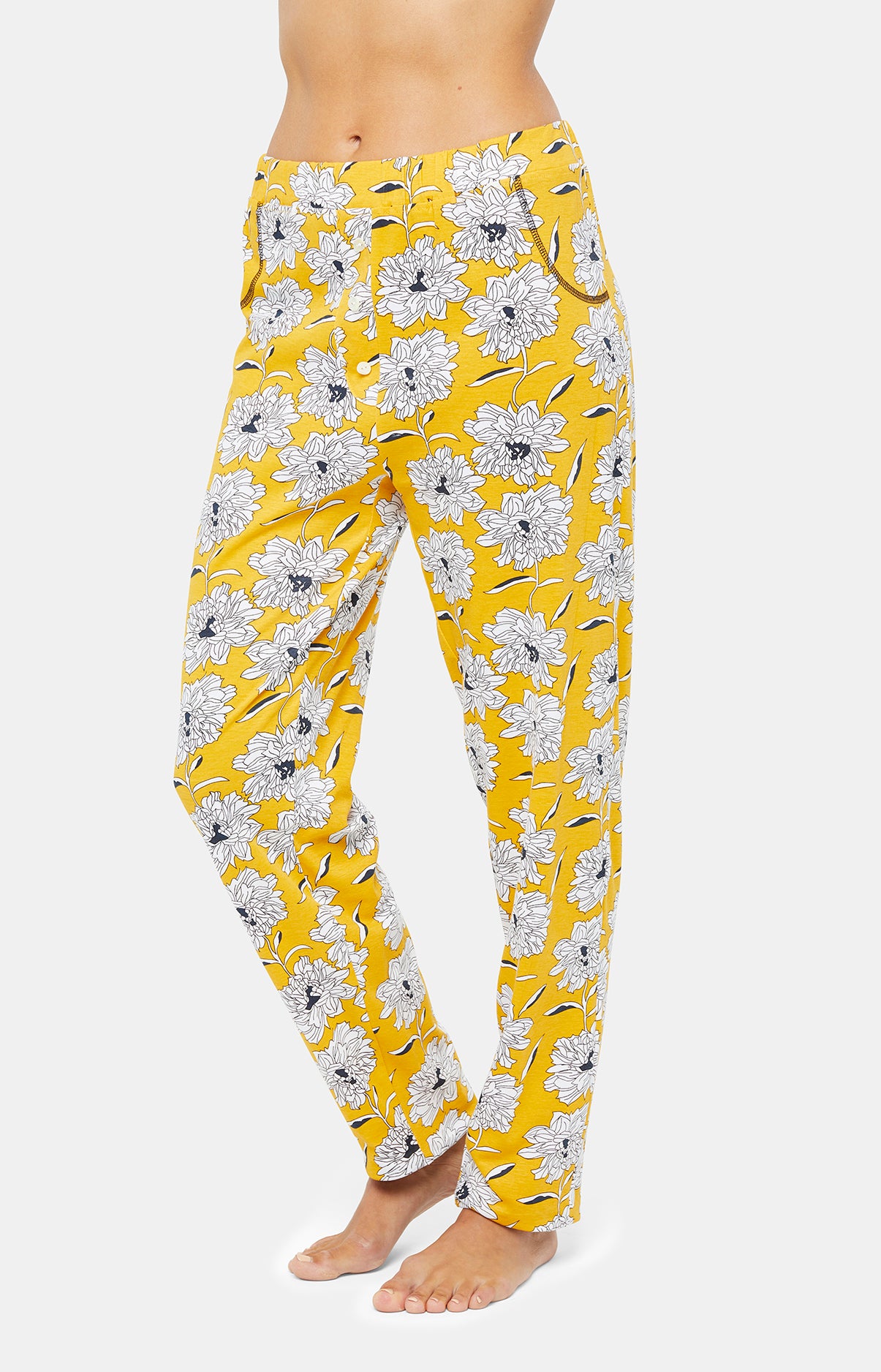 Pyjama long Femme Simone Jaune et Noir 12