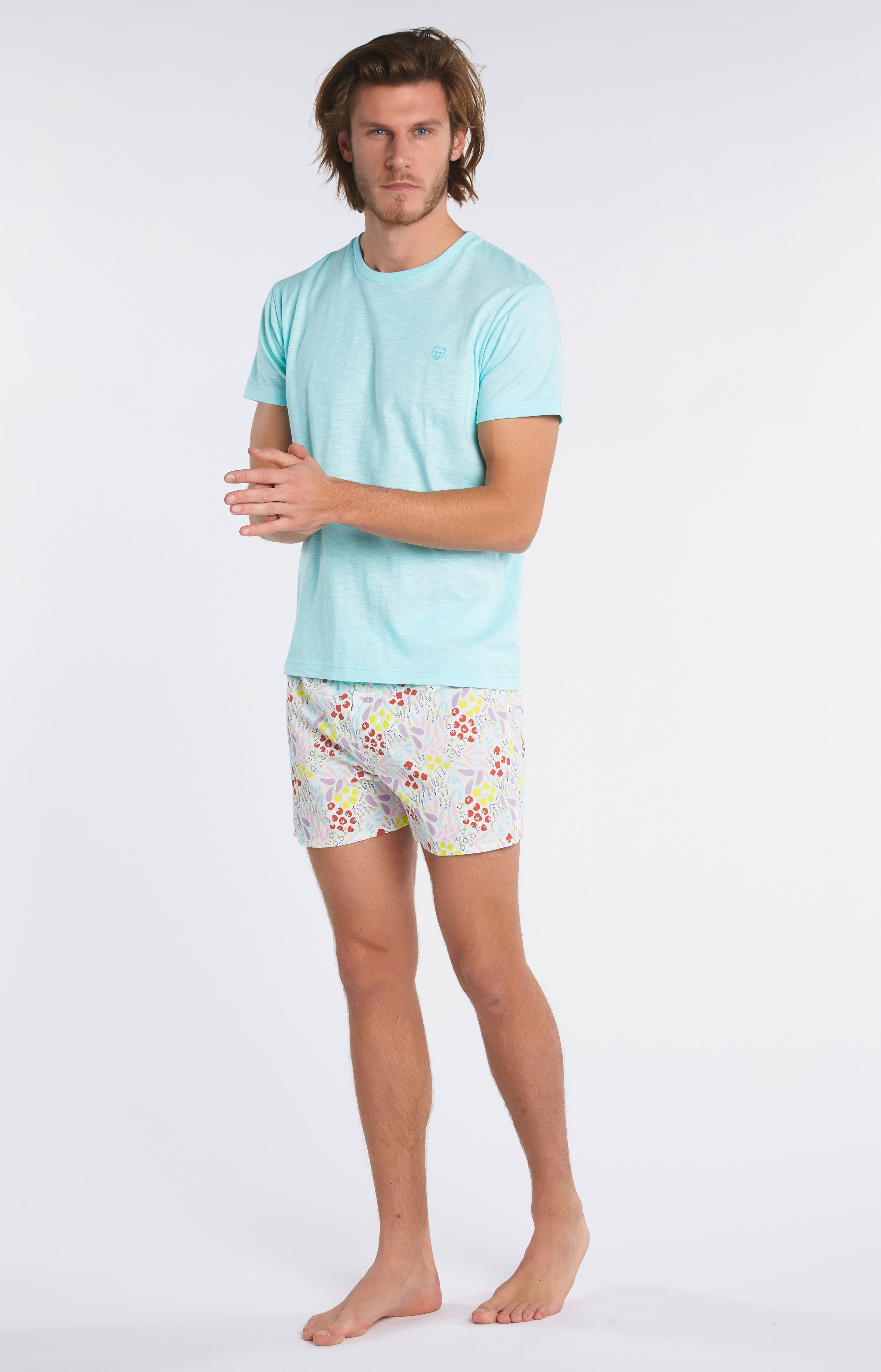 Tee-shirt Homme uni Bleu 37