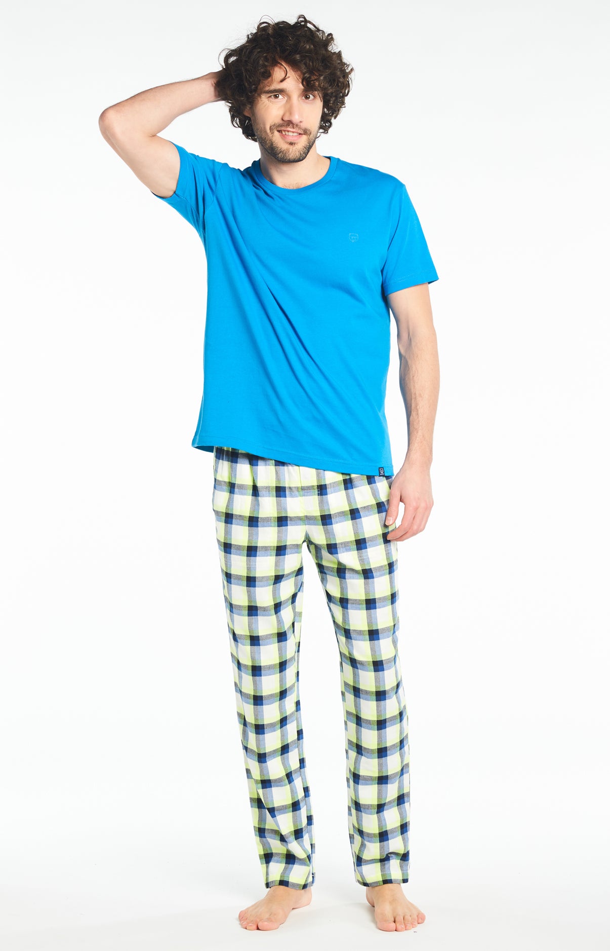 Tee-shirt Homme Uni Bleu 13