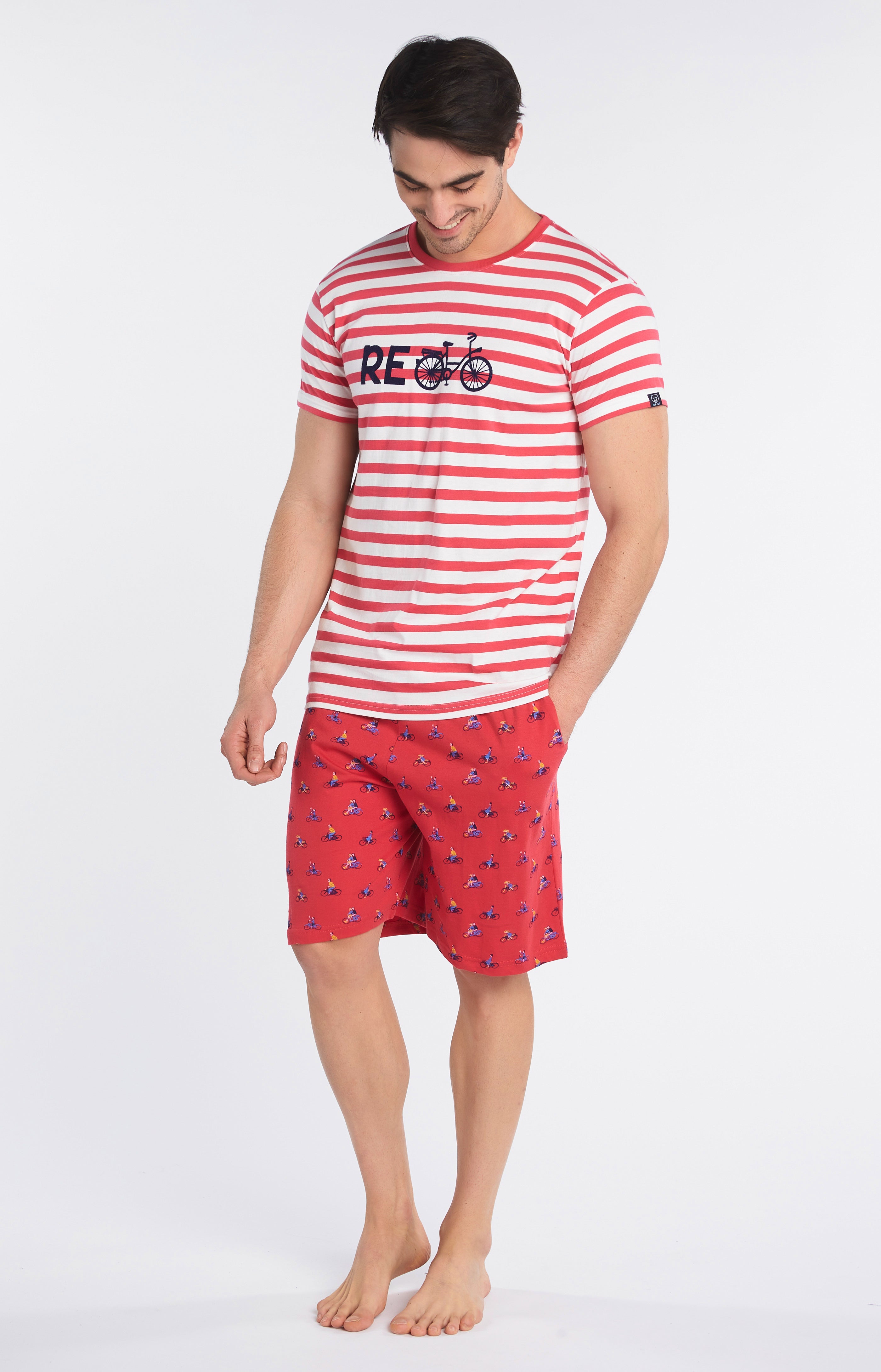 Pyjashort Homme Recycle Rouge 4