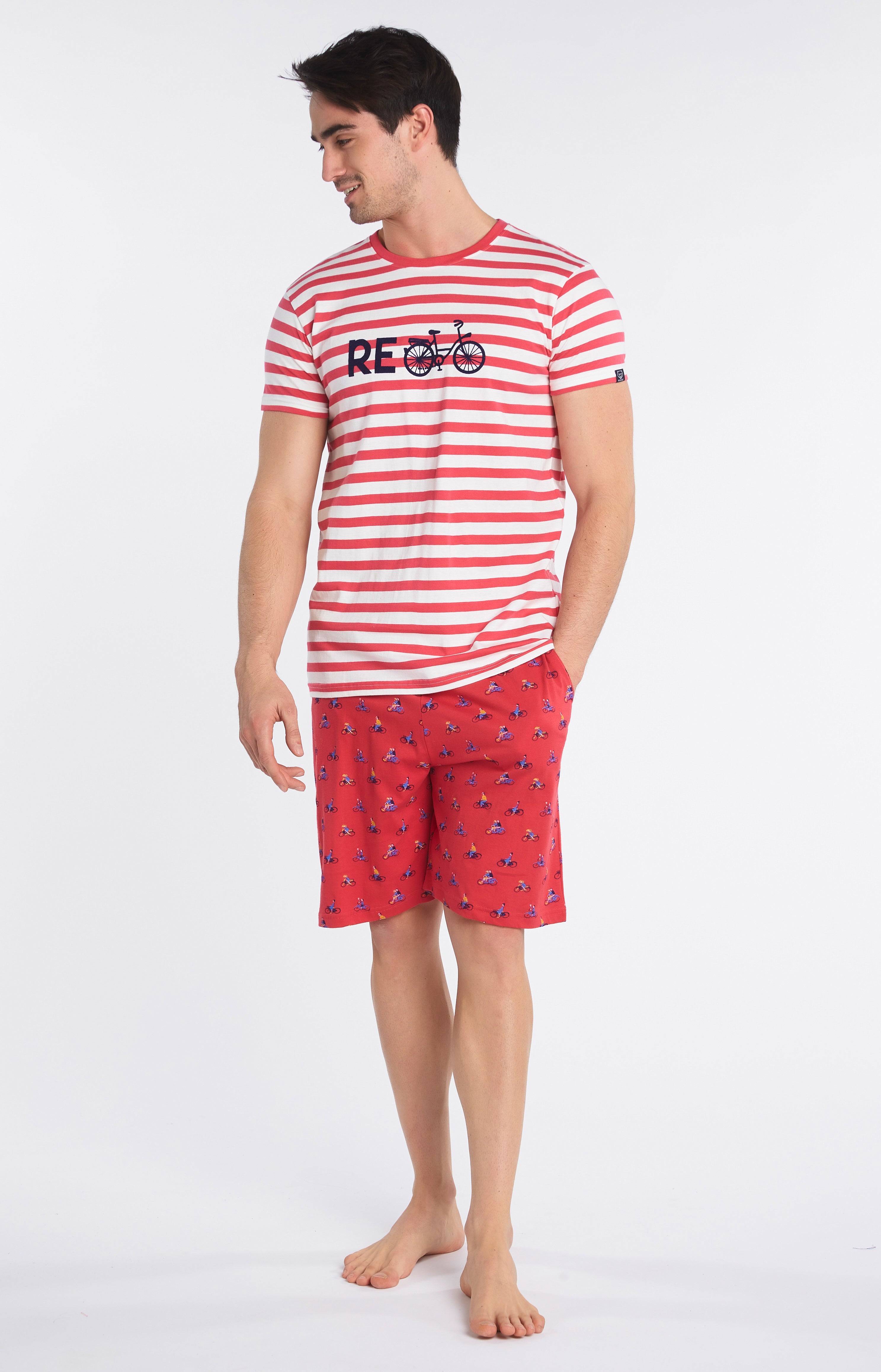 Pyjashort Homme Recycle Rouge 5