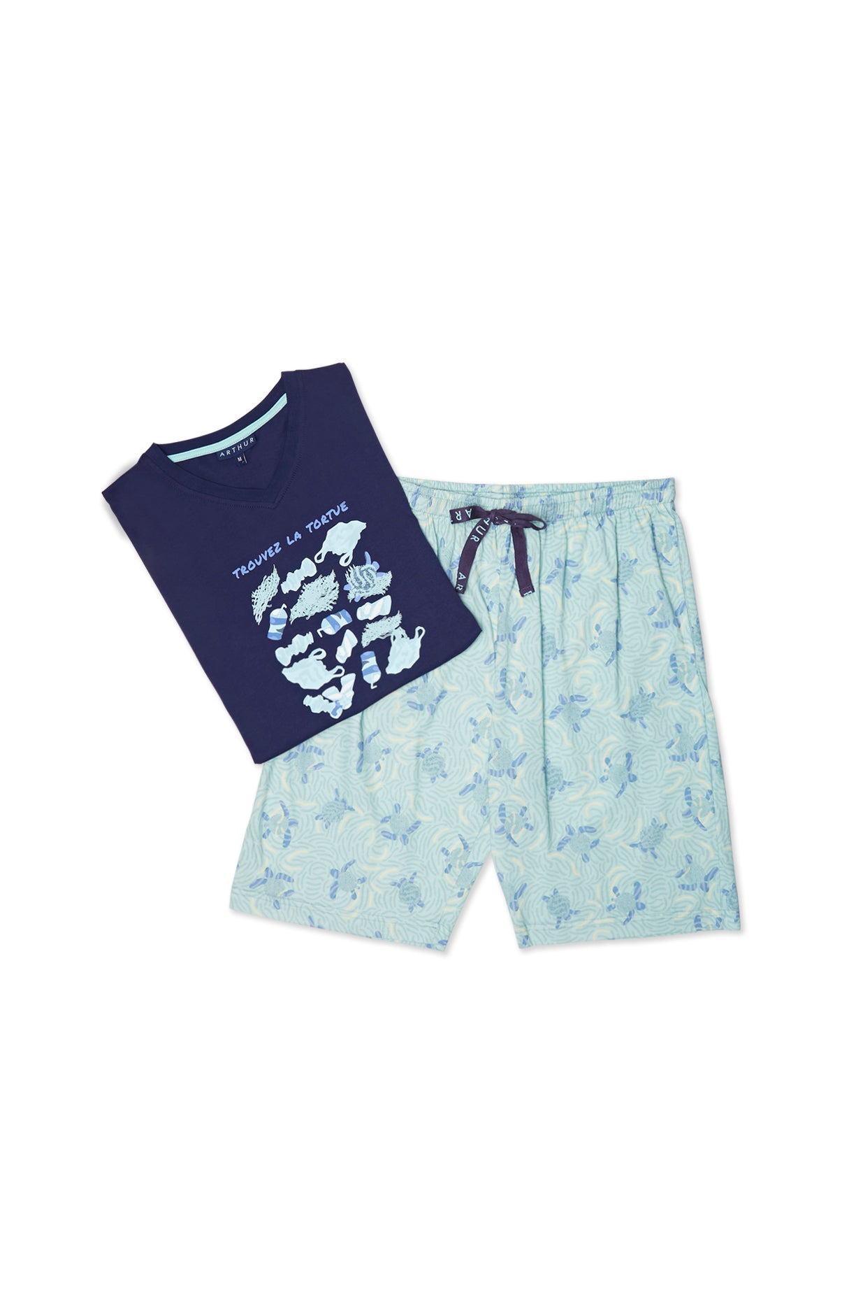 Pyjashort Homme Tortue Bleu 3
