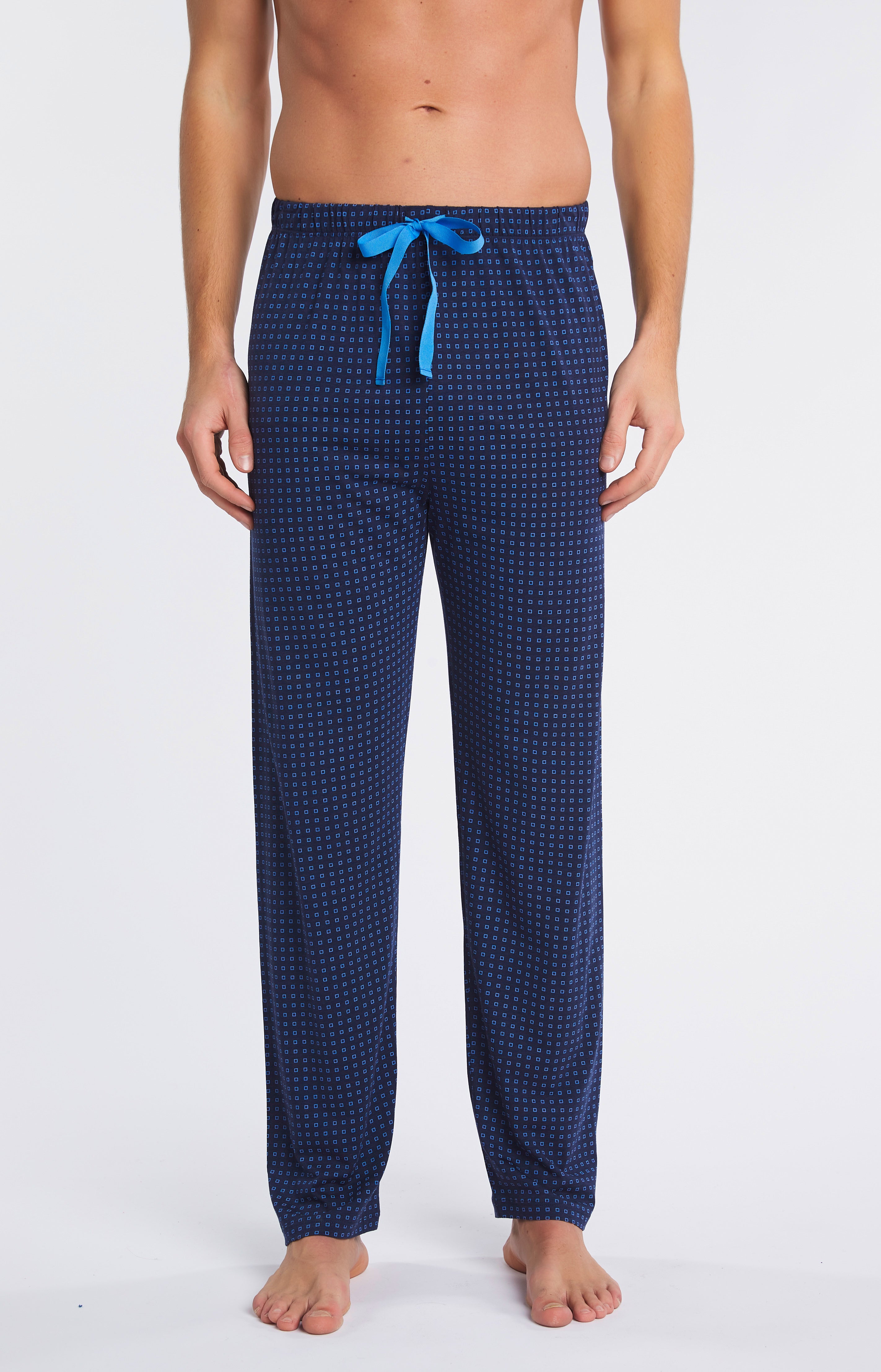 Pyjama long Homme à carreaux Marine 6