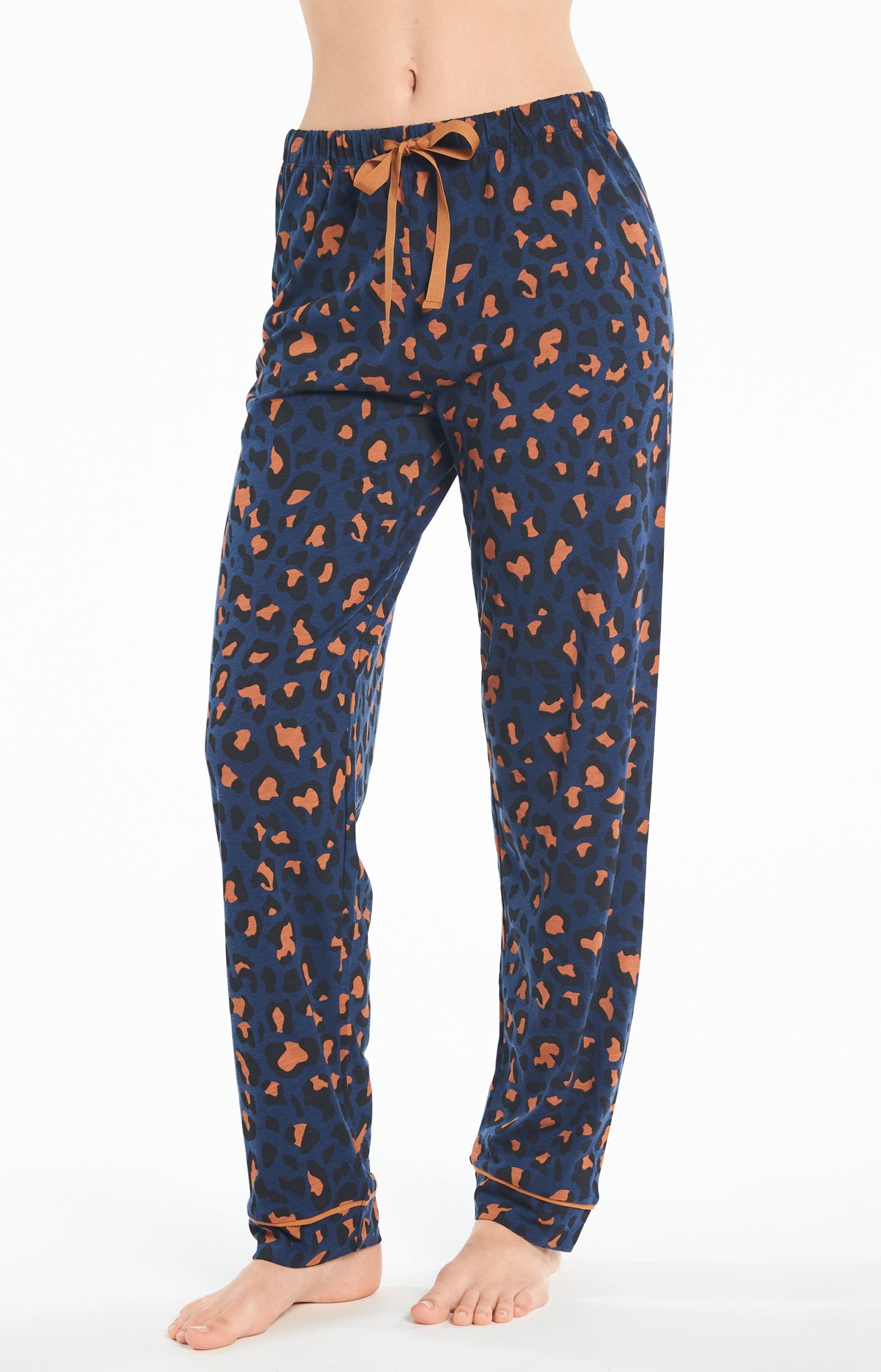 Pyjama long Femme Lyocell Leopard Marine 4