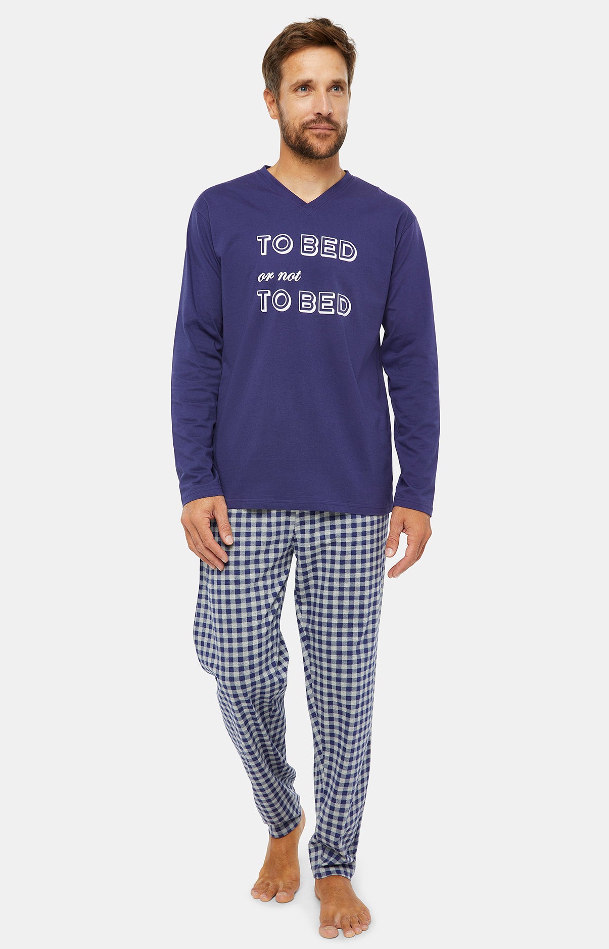 Pyjama long Homme Bed or not to bed Bleu 1