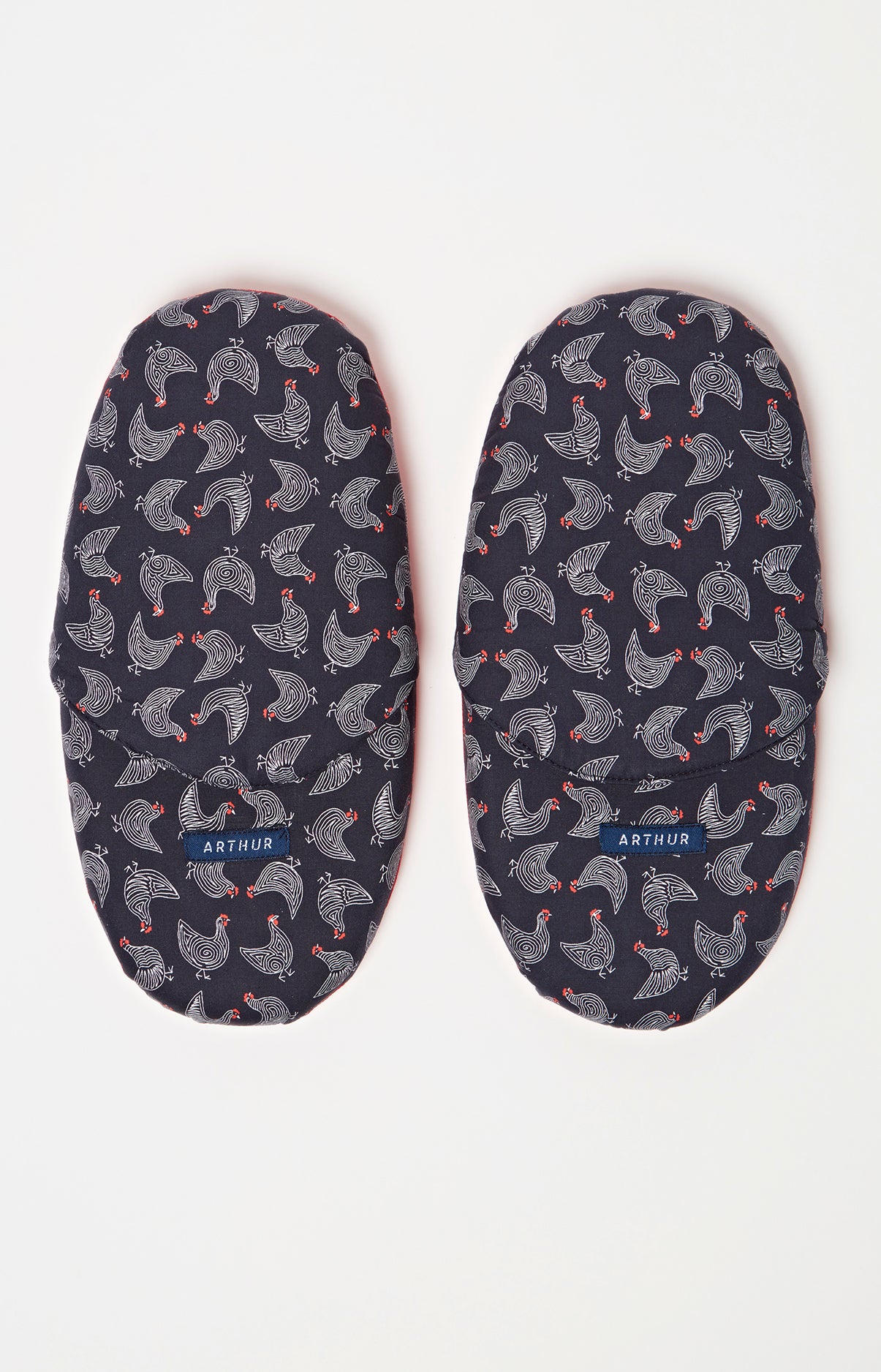 Pantoufles Homme Poules Noir 2