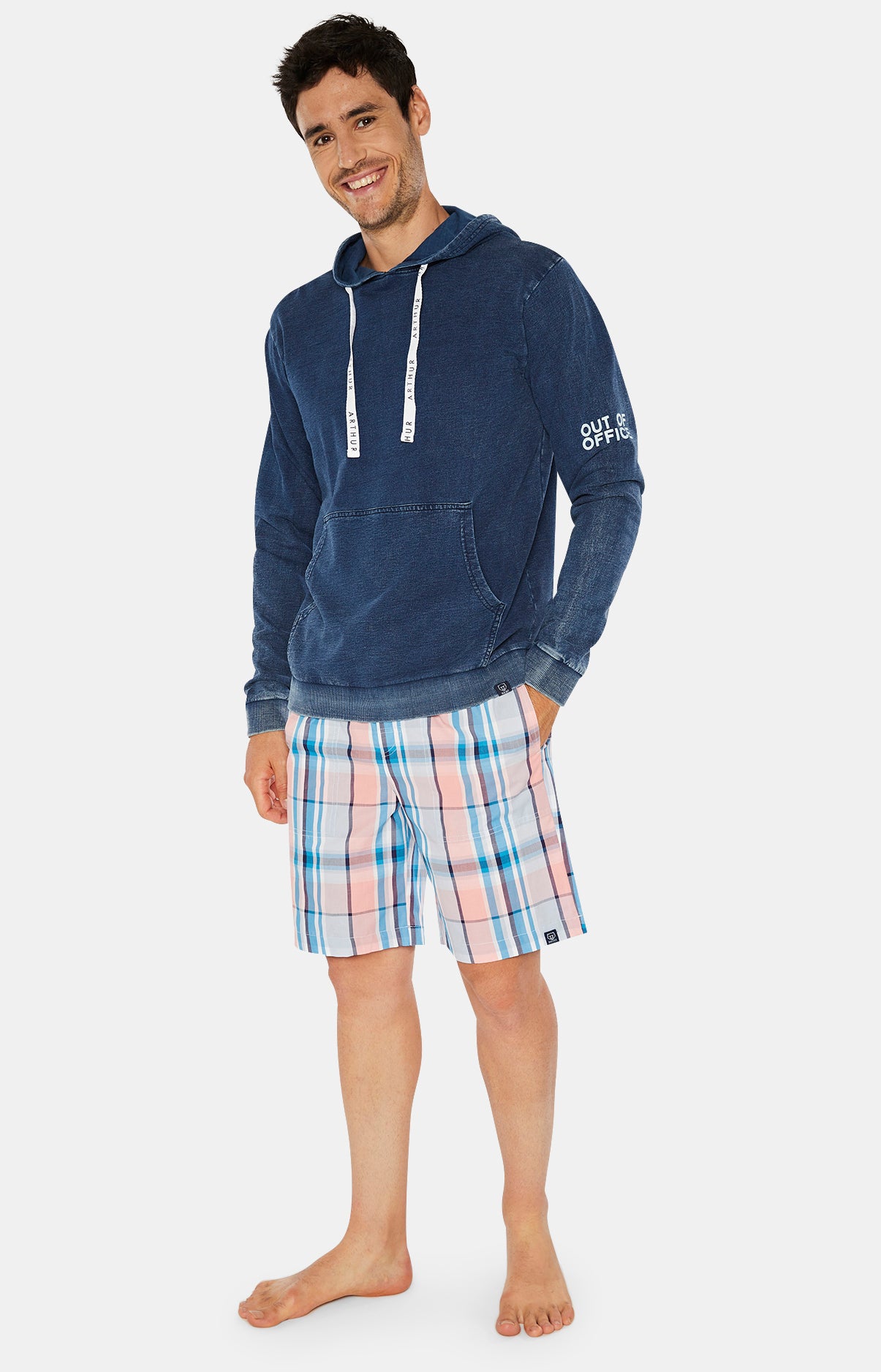 Short Homme Carreaux Rouge 1