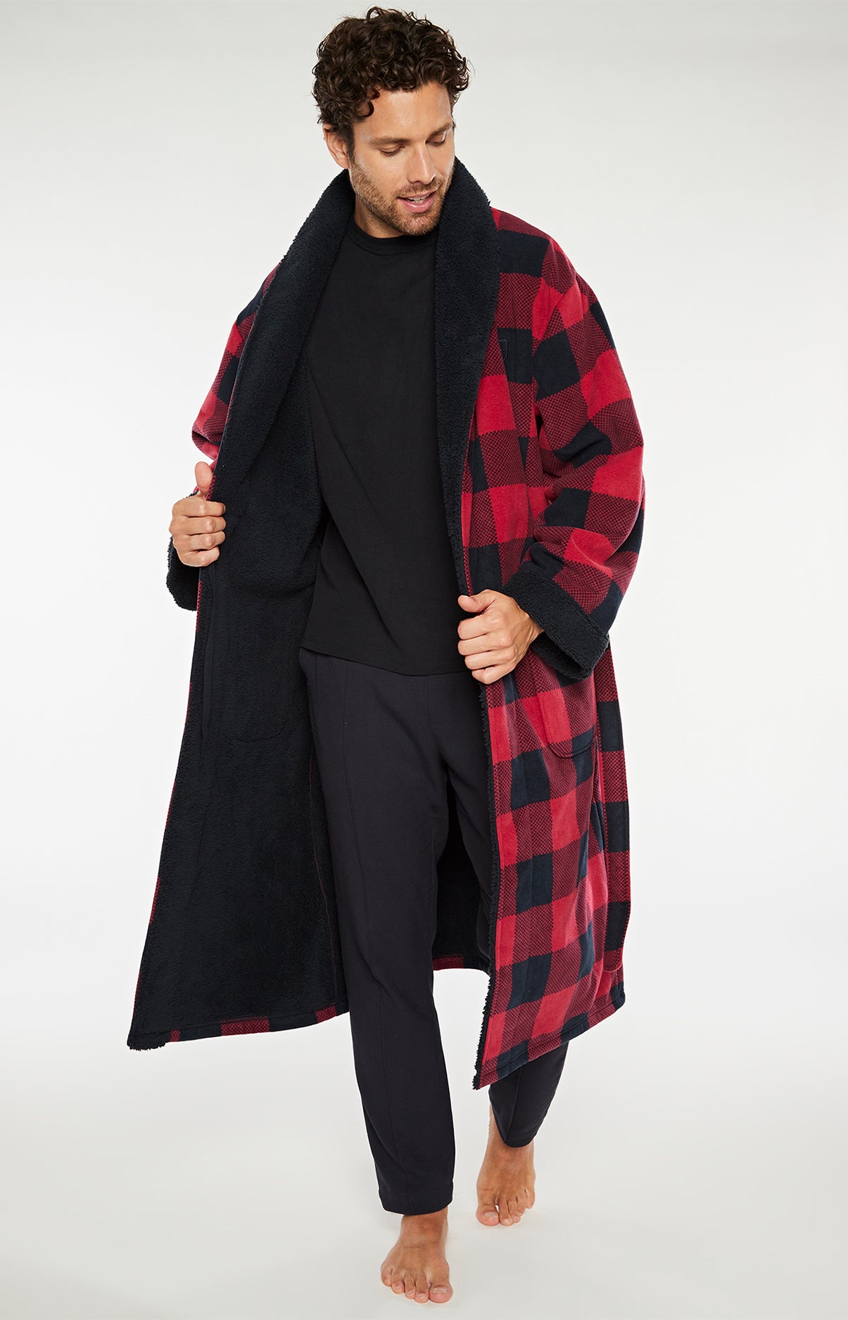 Robe de chambre Homme Polaire Megan Rouge 2
