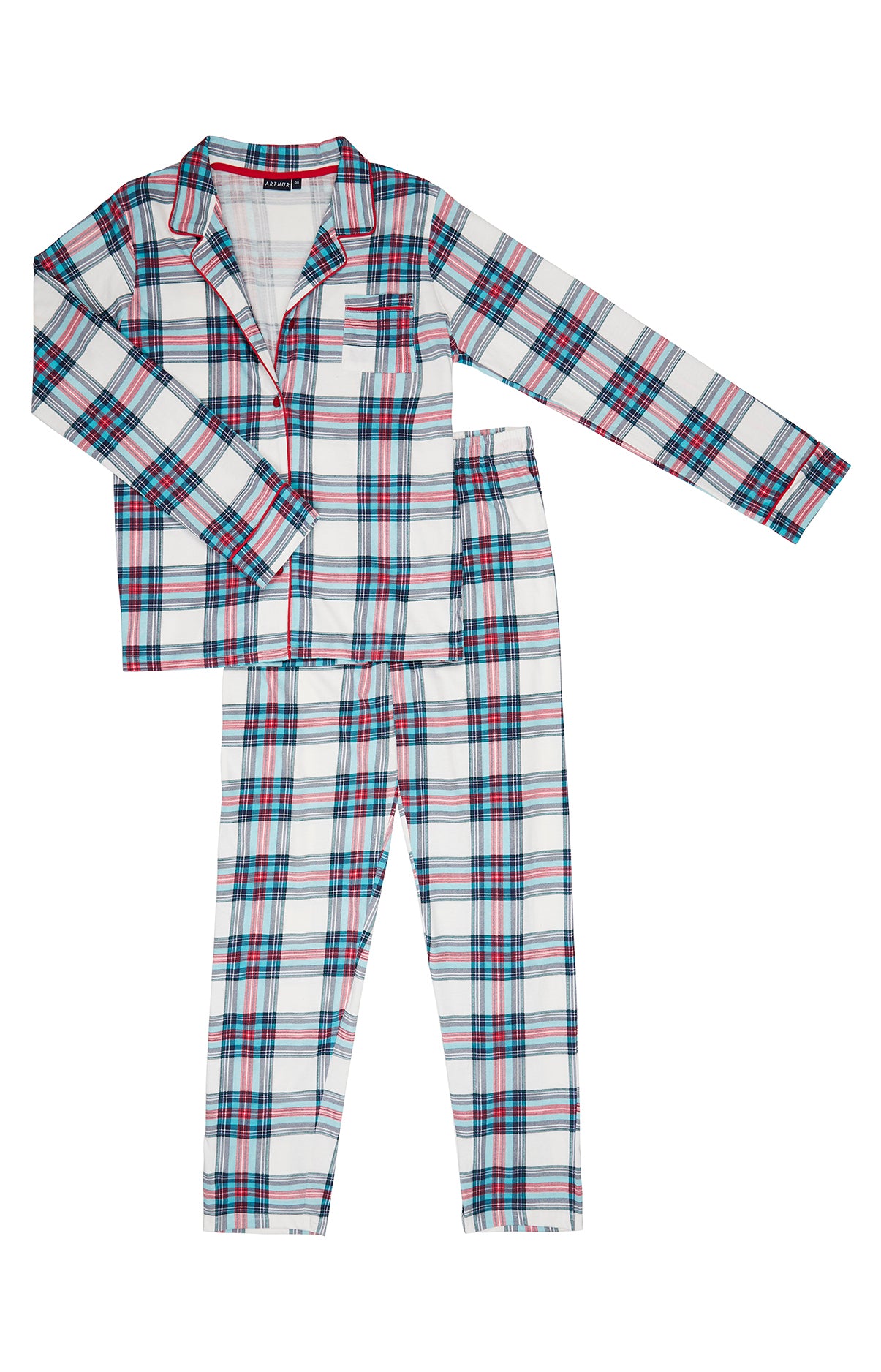 Pyjama long boutonné Femme Honoré Blanc et Ivoire 3