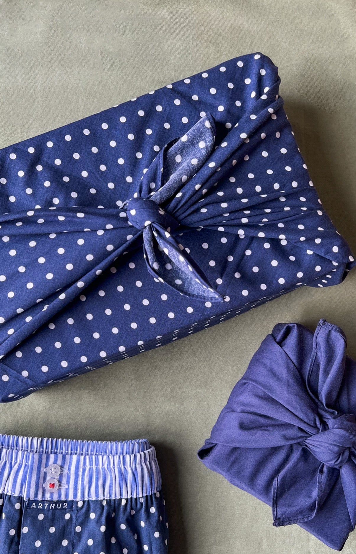 Furoshiki Accessoire Uni &amp; Pois Multicolore 1