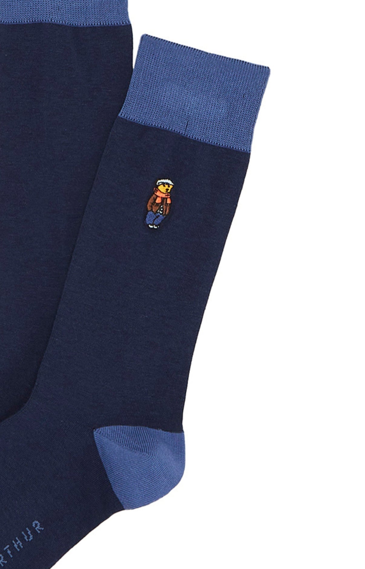 Chaussettes Homme brodées Oliver Twist Marine 2