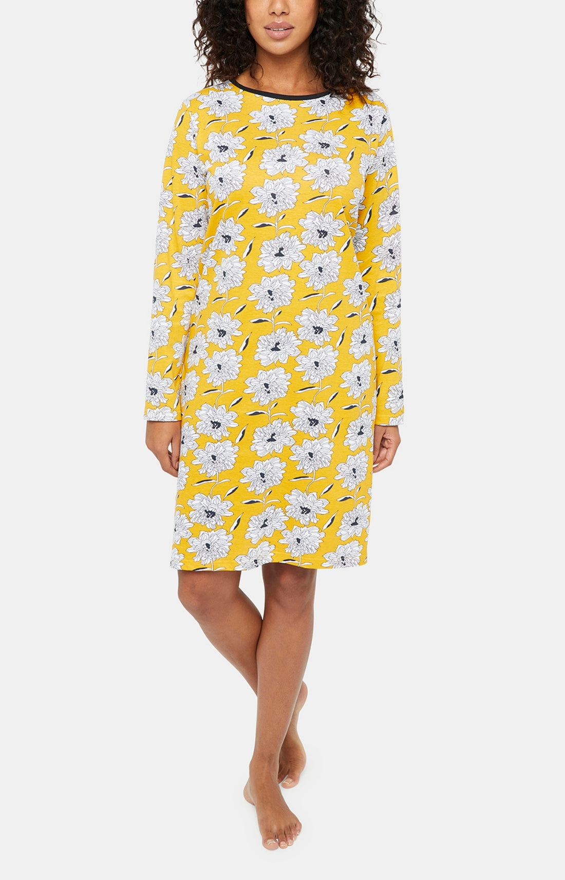 Pyjama long boutonné Femme Simone Jaune 1