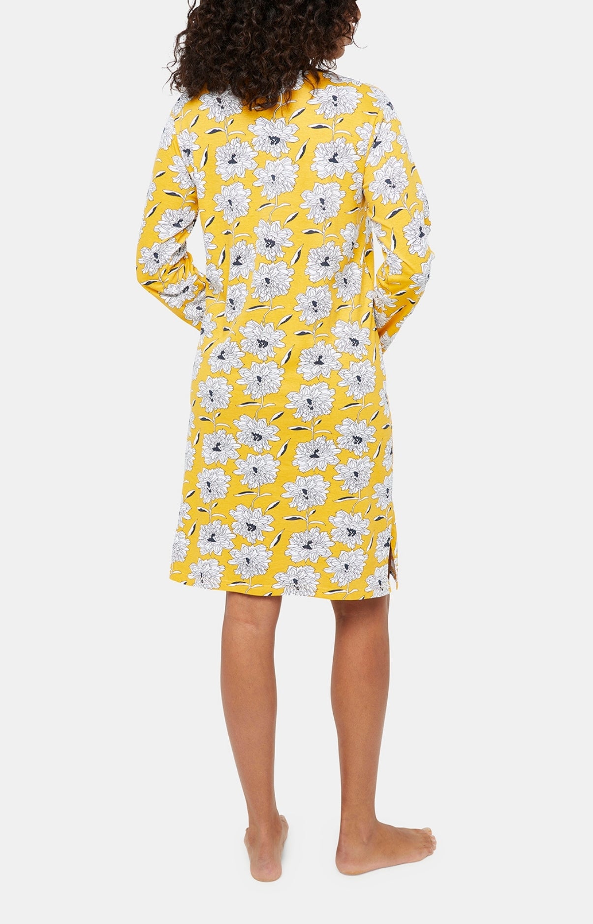 Pyjama long boutonné Femme Simone Jaune 5