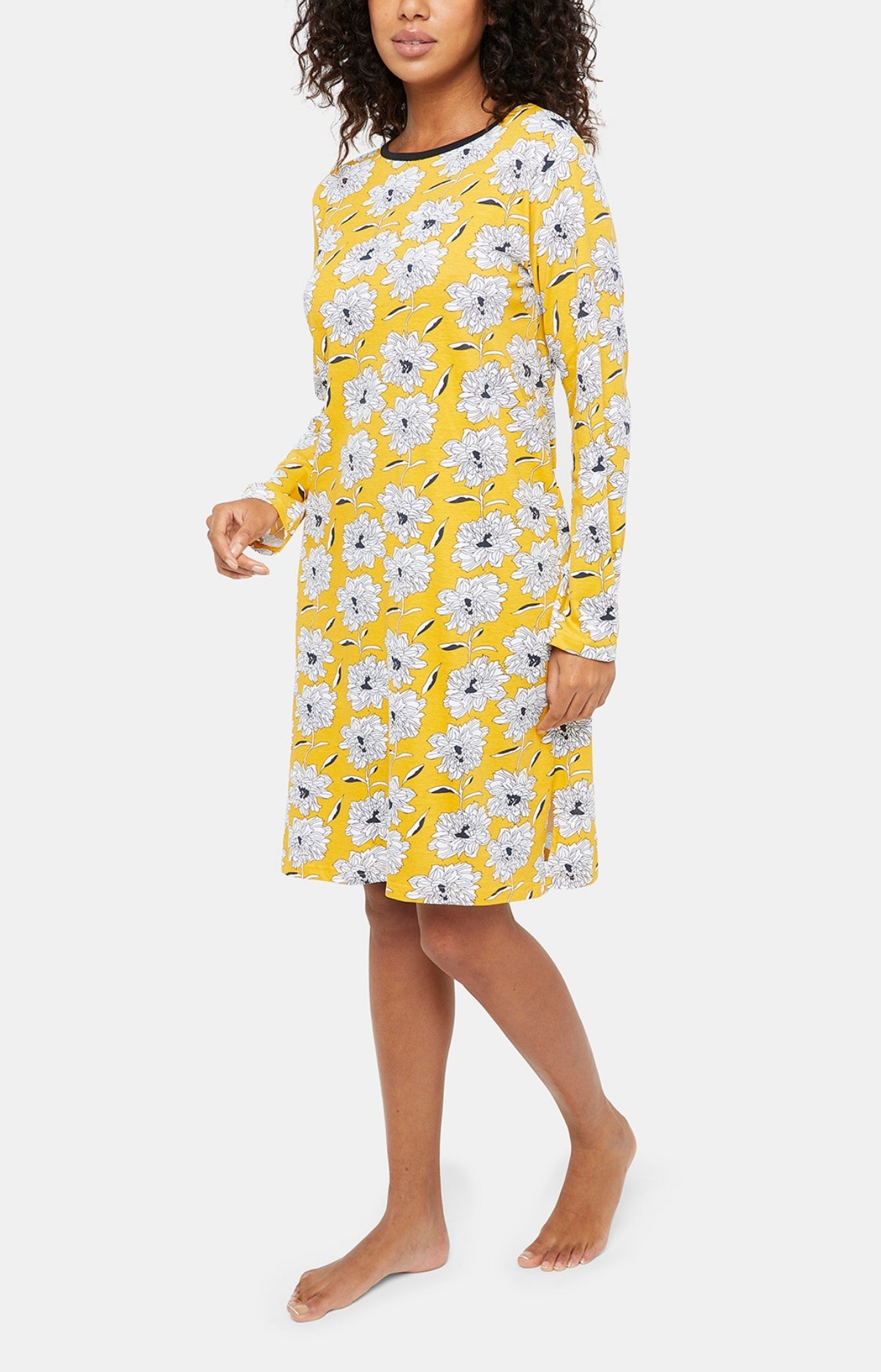 Pyjama long boutonné Femme Simone Jaune 4