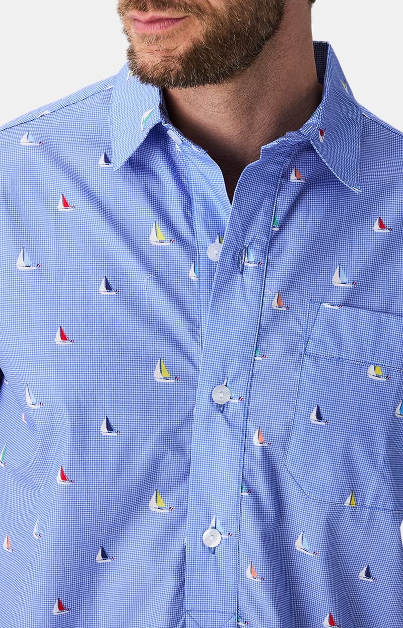 Chemise grand-père - Boat ciel 2