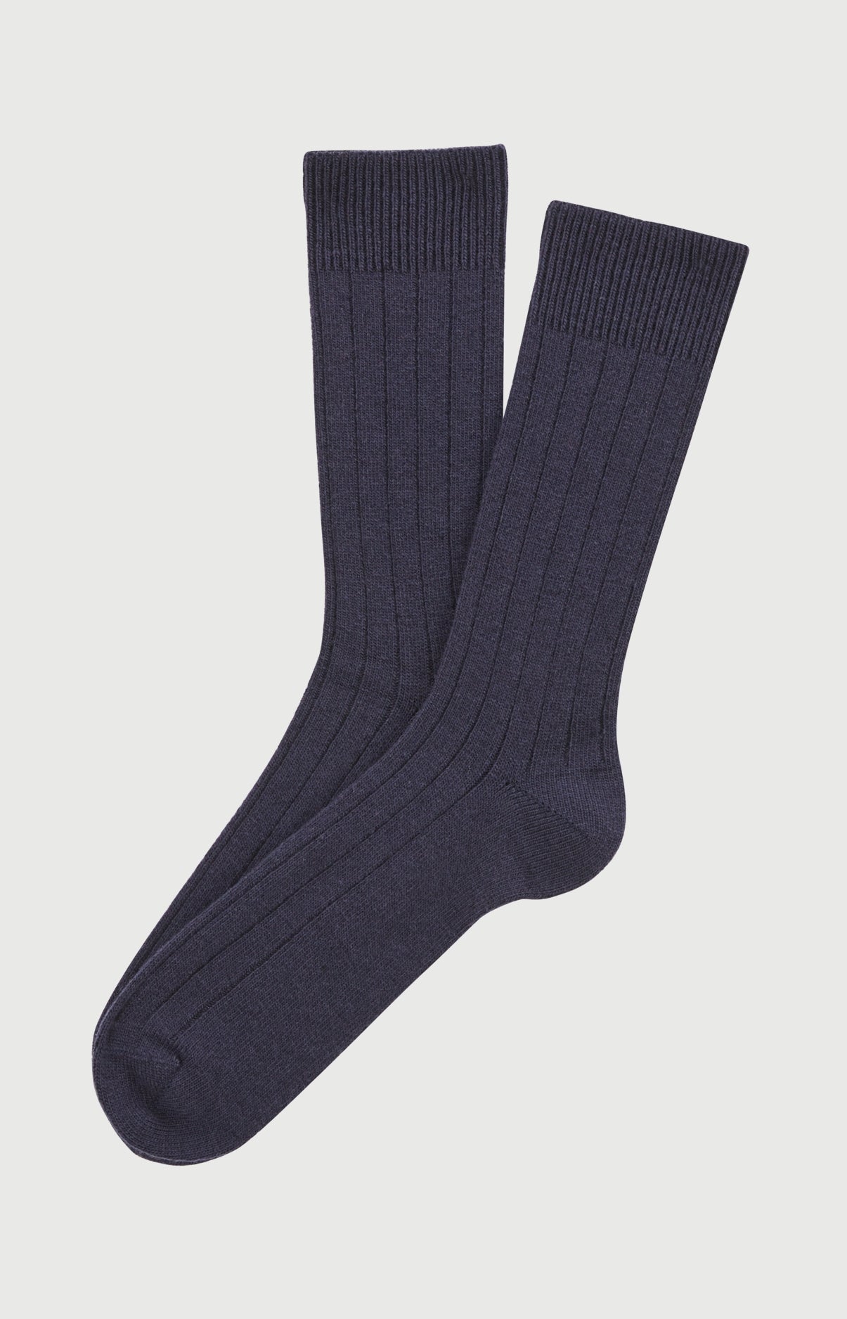 Chaussettes laine et cachemire marine homme 1