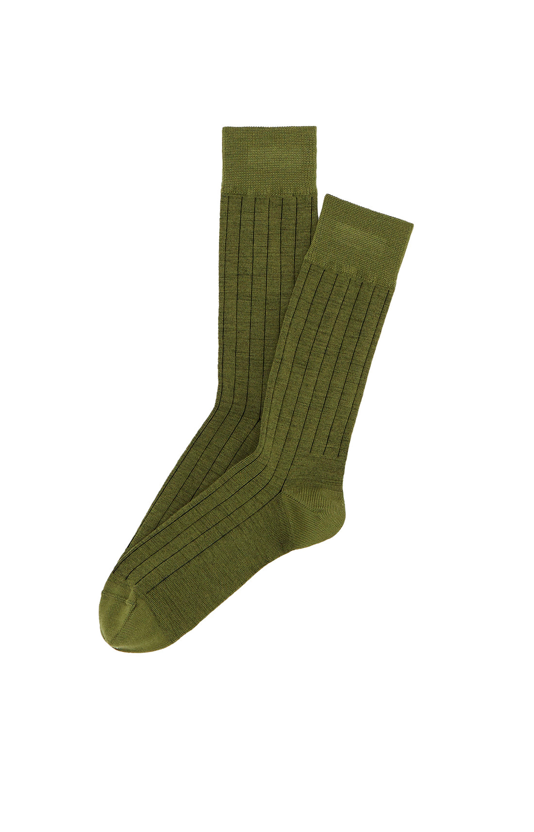 Chaussettes Homme Laine et Coton Olive Vert 1