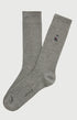 Chaussettes brodées coton cat sup gris homme 1