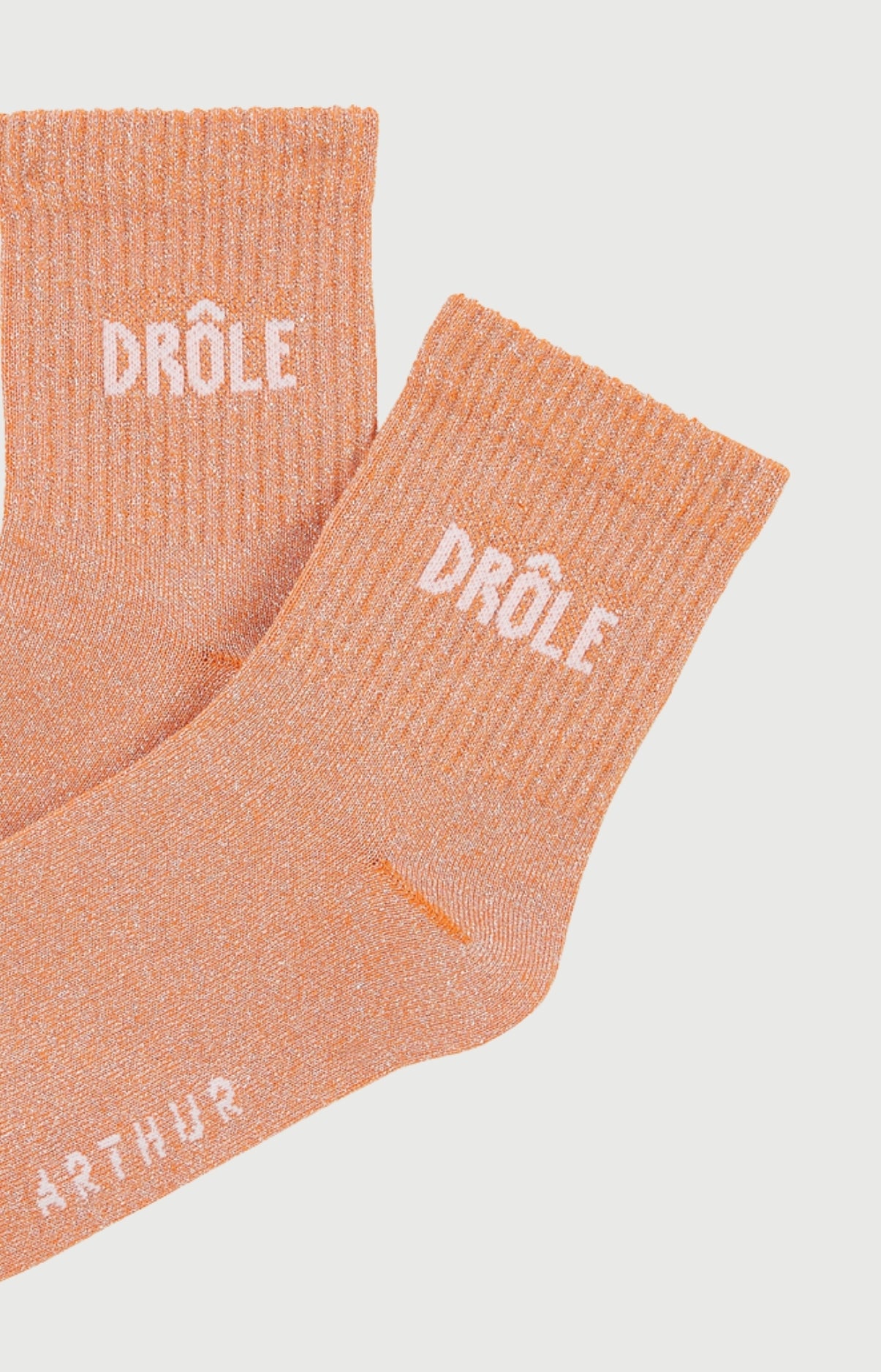 Chaussettes Femme Drôle Couleur ORANGE 2