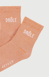 Chaussettes Femme Drôle Couleur ORANGE 2