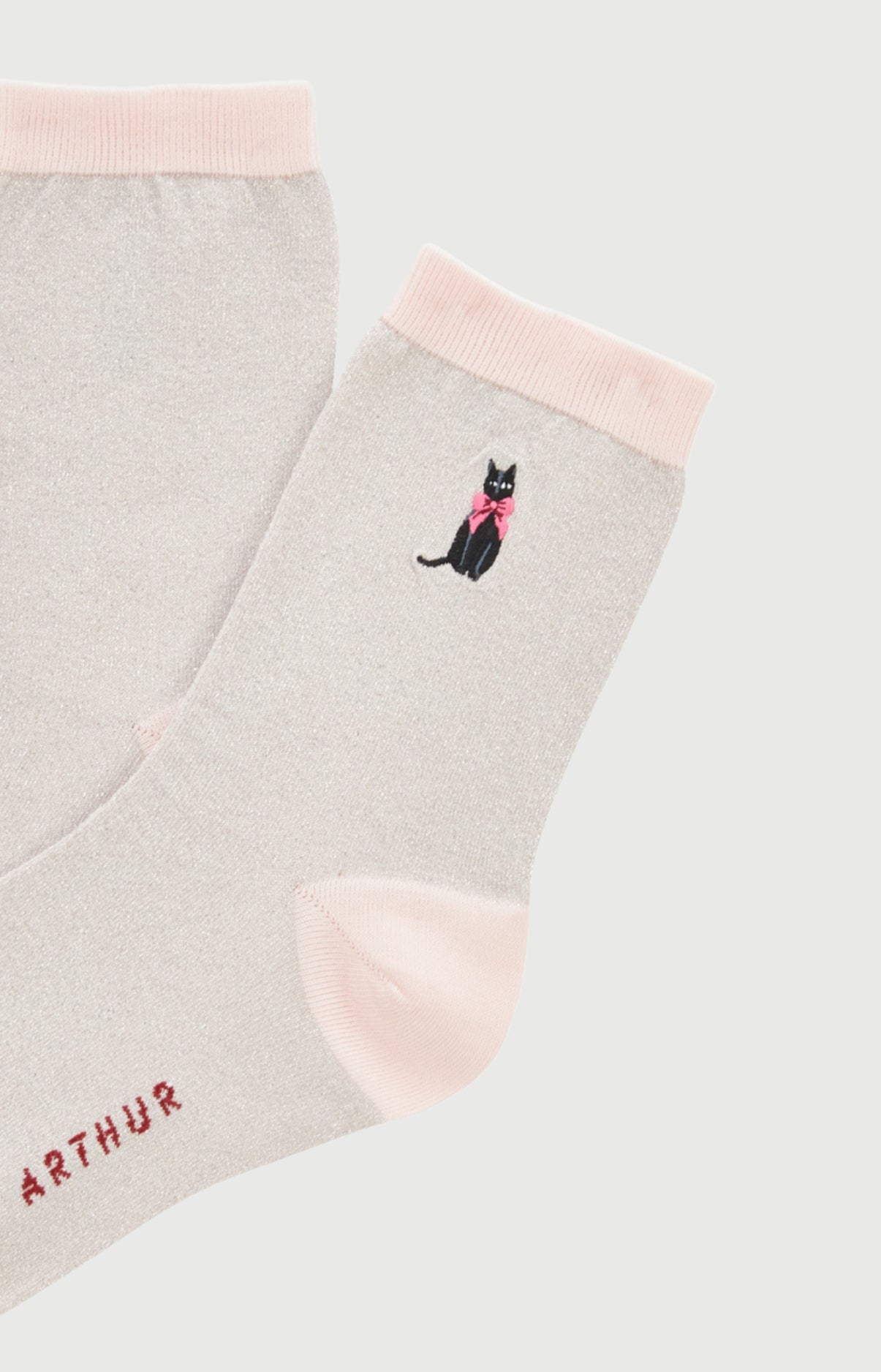 Chaussettes brodées en coton et lurex - Kitty