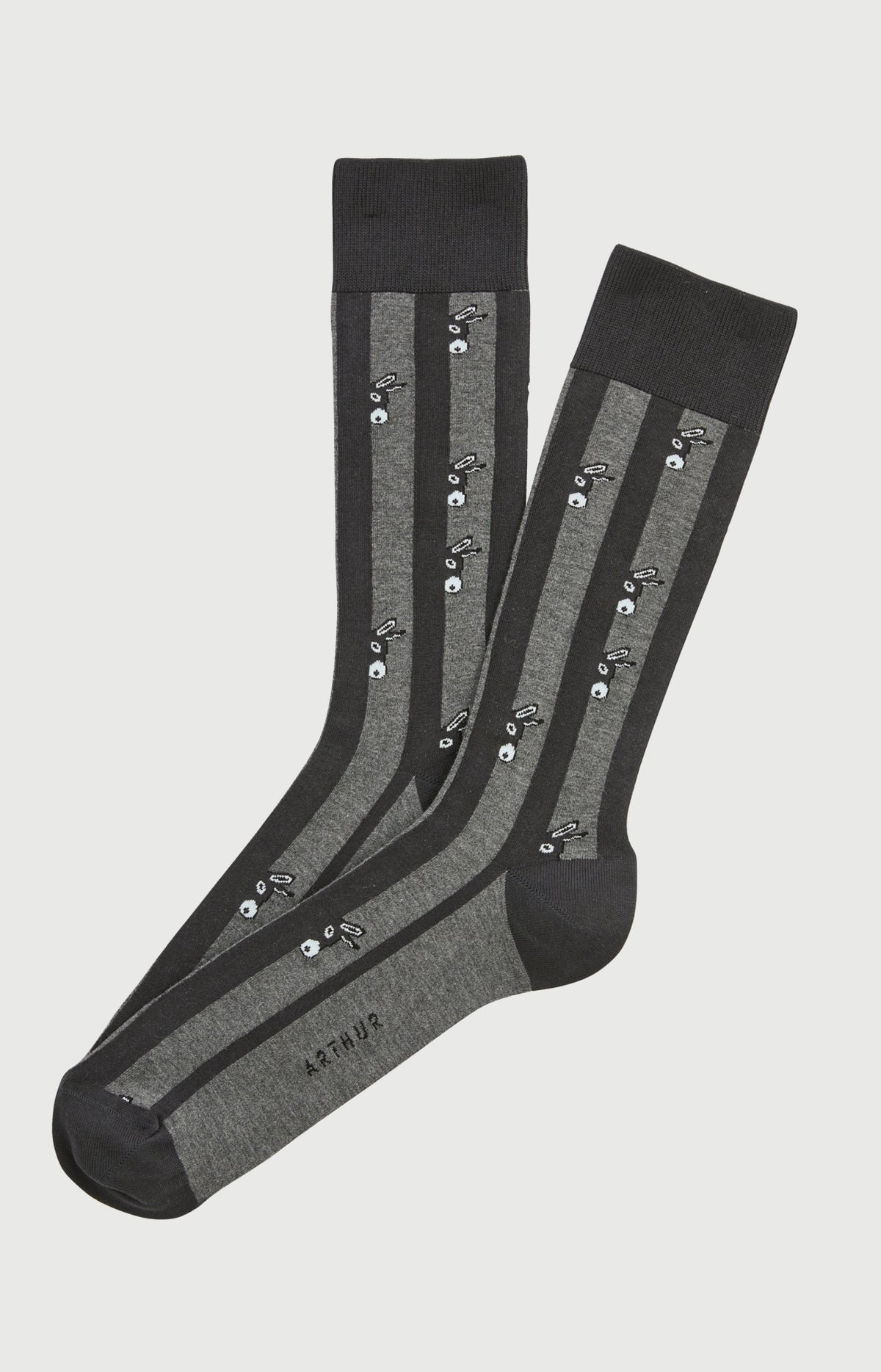 Chaussettes coton âne gris homme 1