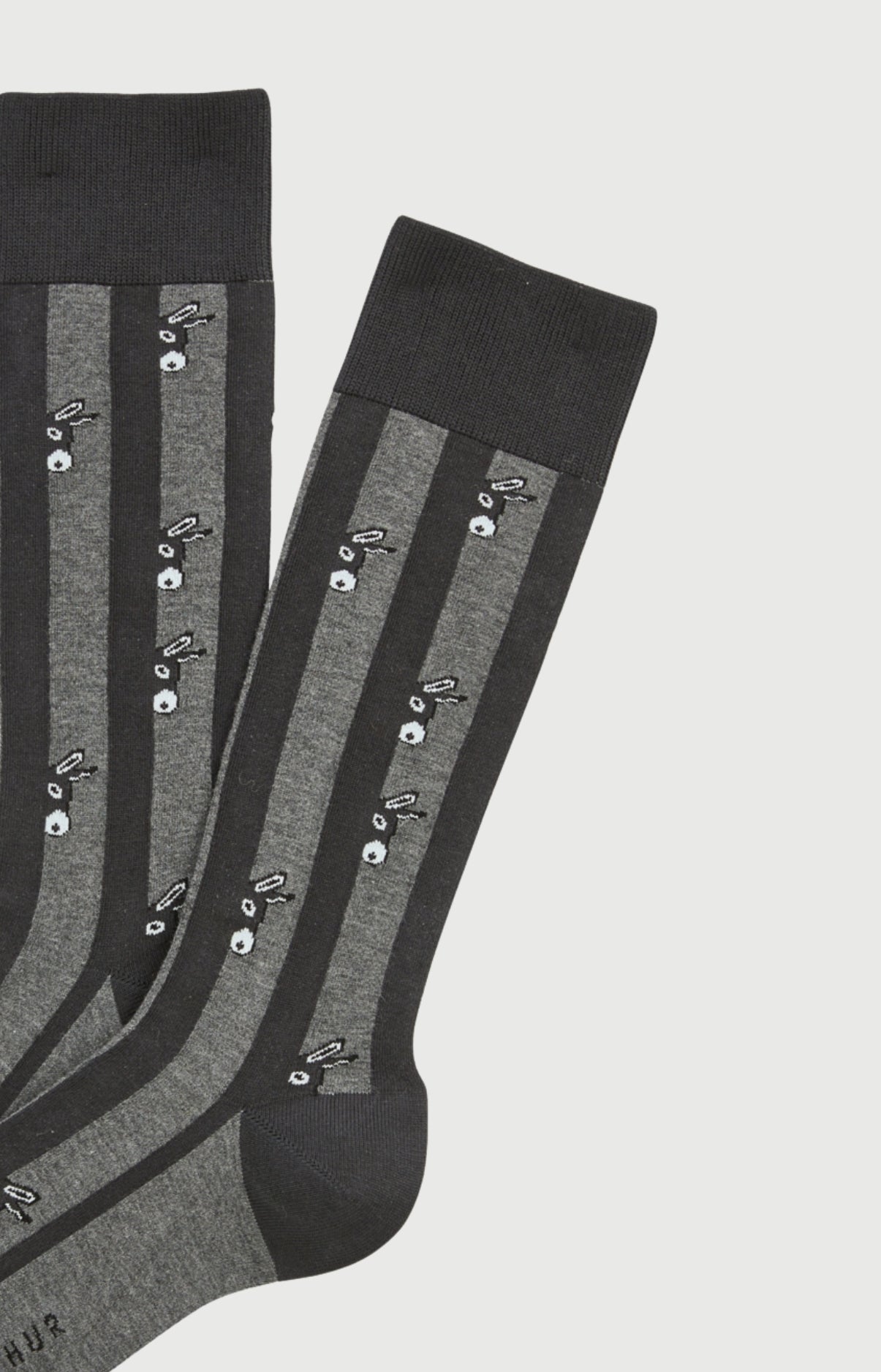 Chaussettes coton âne gris homme 2