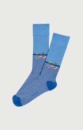 Chaussettes Homme Transat Bleu Imprimé transats en bord de mer palmiers 1