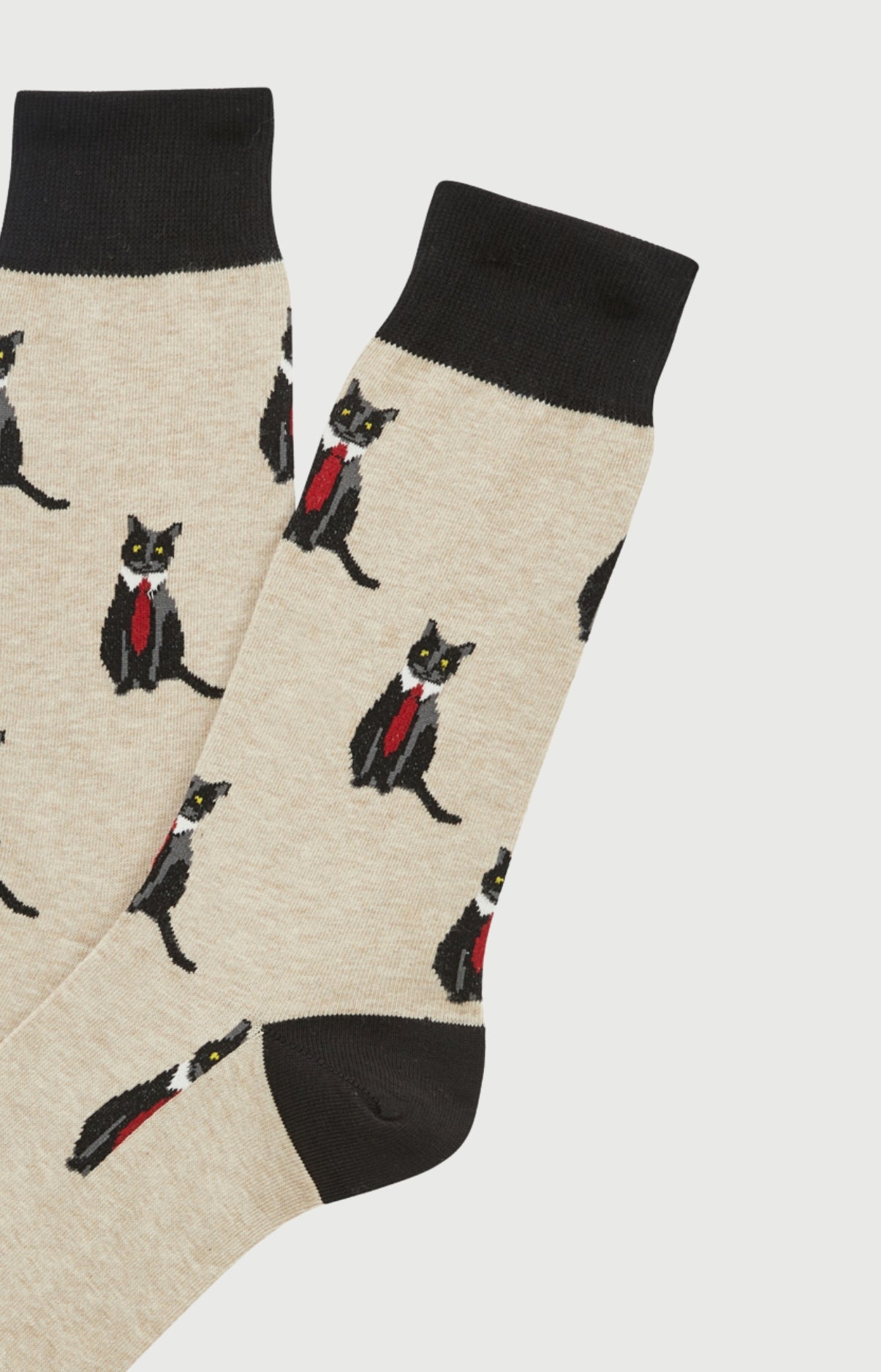 Chaussettes en coton cat sup beige homme 2
