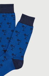 Chaussettes Homme Apéro Bleu Imprimé verres à cocktail 2