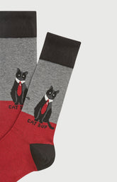Chaussettes en coton cat sup gris homme 2