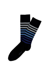 Chaussettes coton ray bleu homme 1