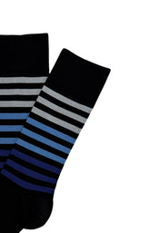 Chaussettes coton ray bleu homme 2