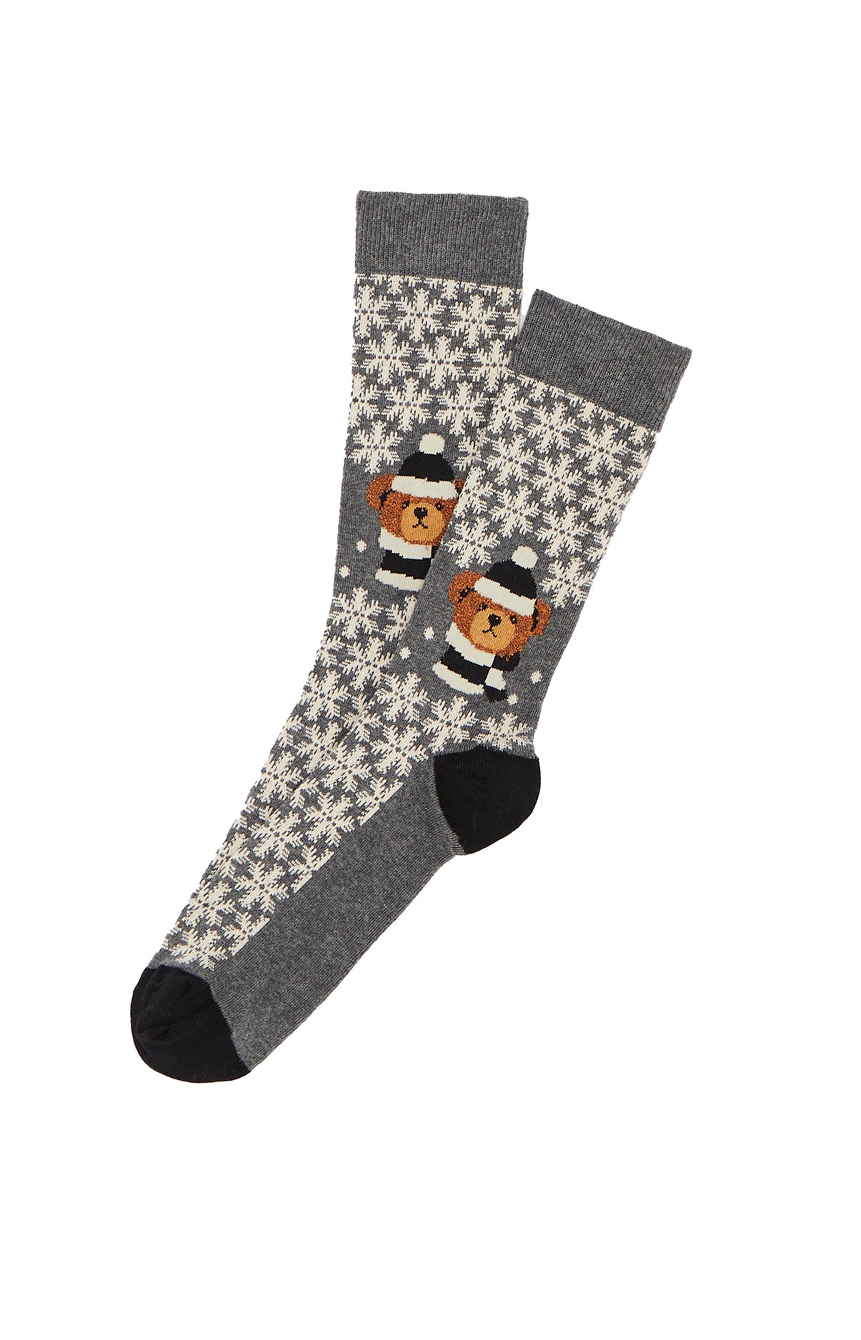 Chaussettes Homme Teddy de Noel Gris 1
